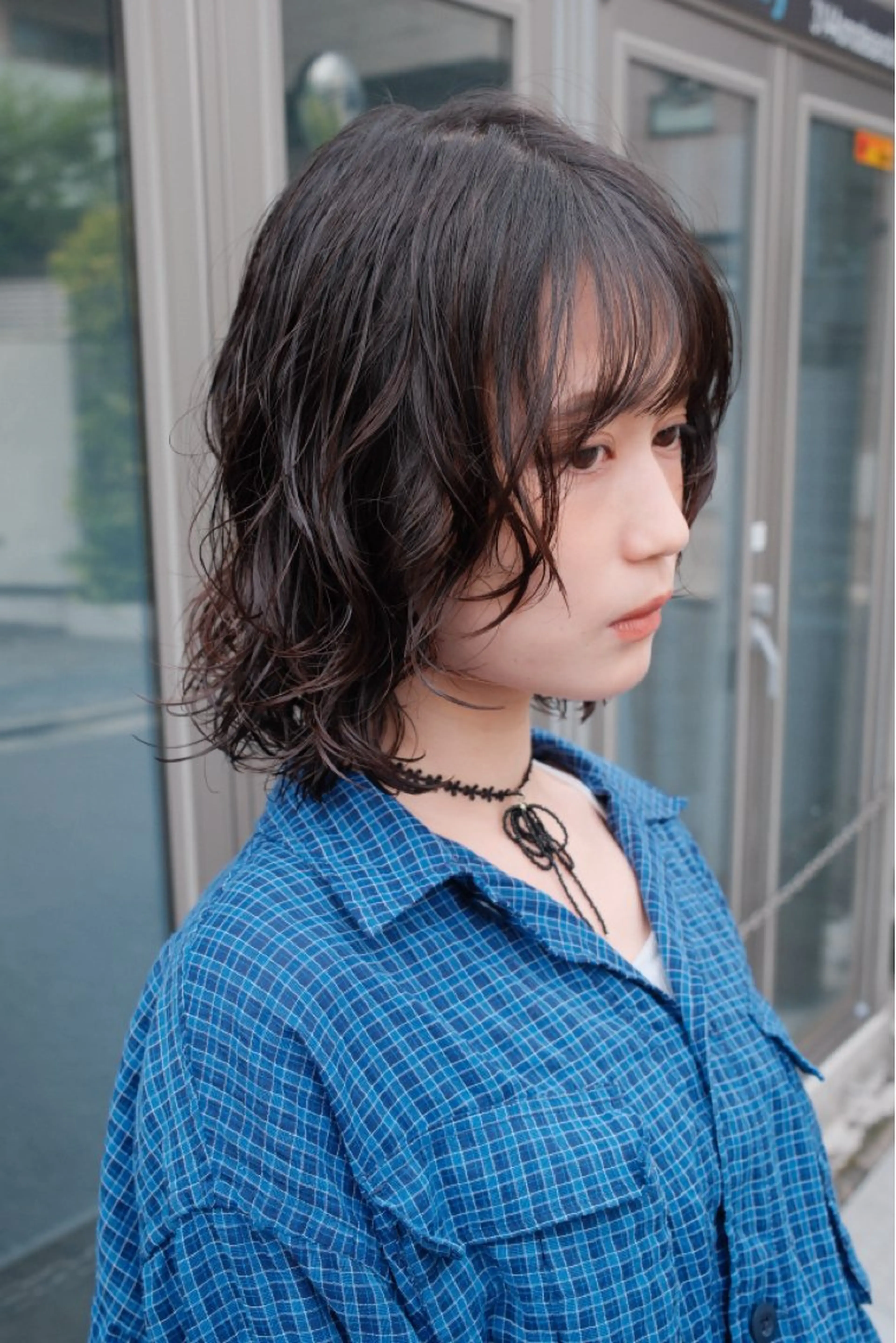 ミディアム パーマ ミディアムパーマ ボブ レイヤーカット デジタルパーマ カット パーマ トリートメント 【お洒落パーマ】 Elme　肥塚康汰郎のヘアスタイル