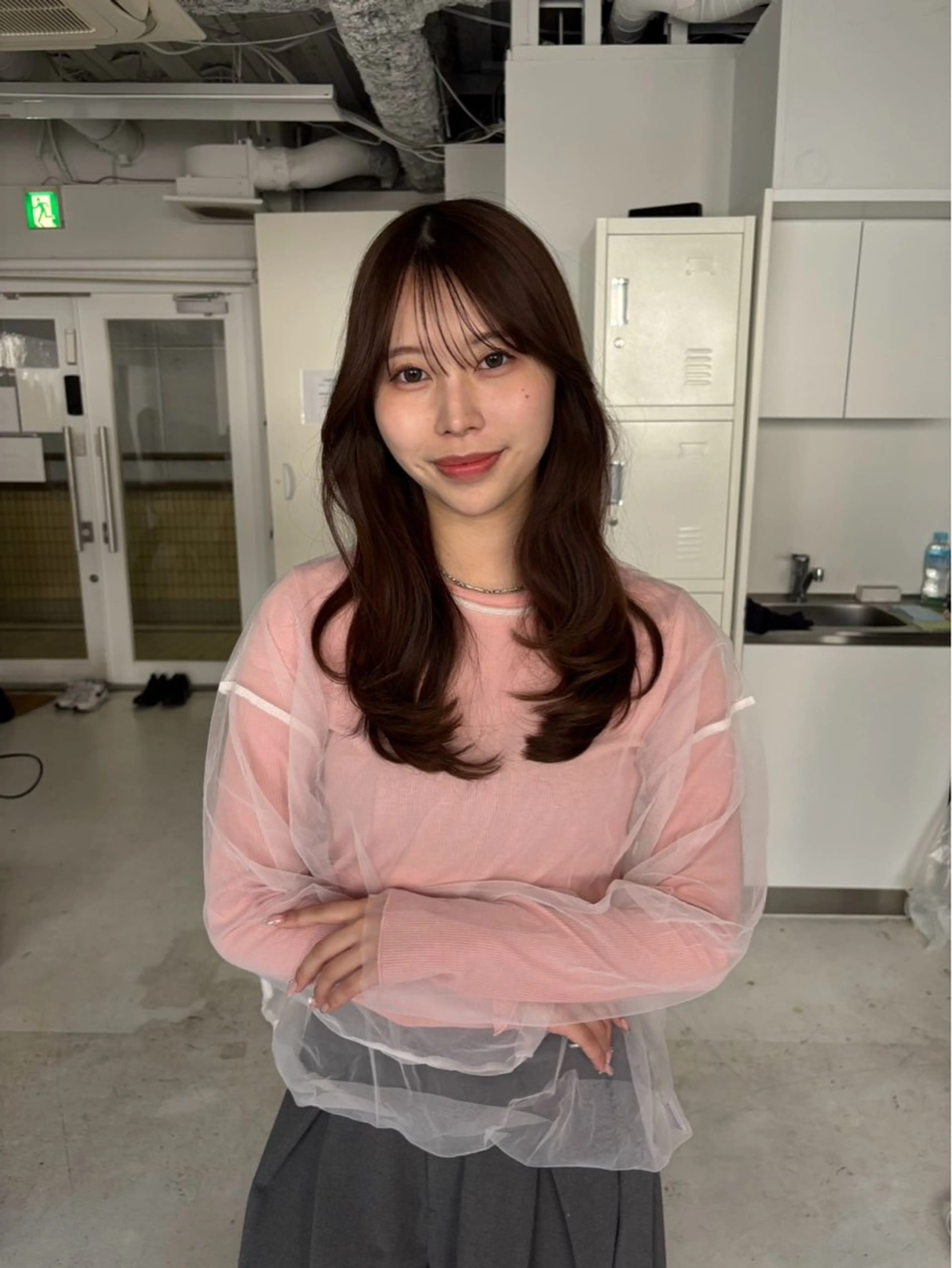 ミディアム カット ヘアカラー トリートメント ニワ/レイヤーカット /透明感カラー💎のヘアスタイル