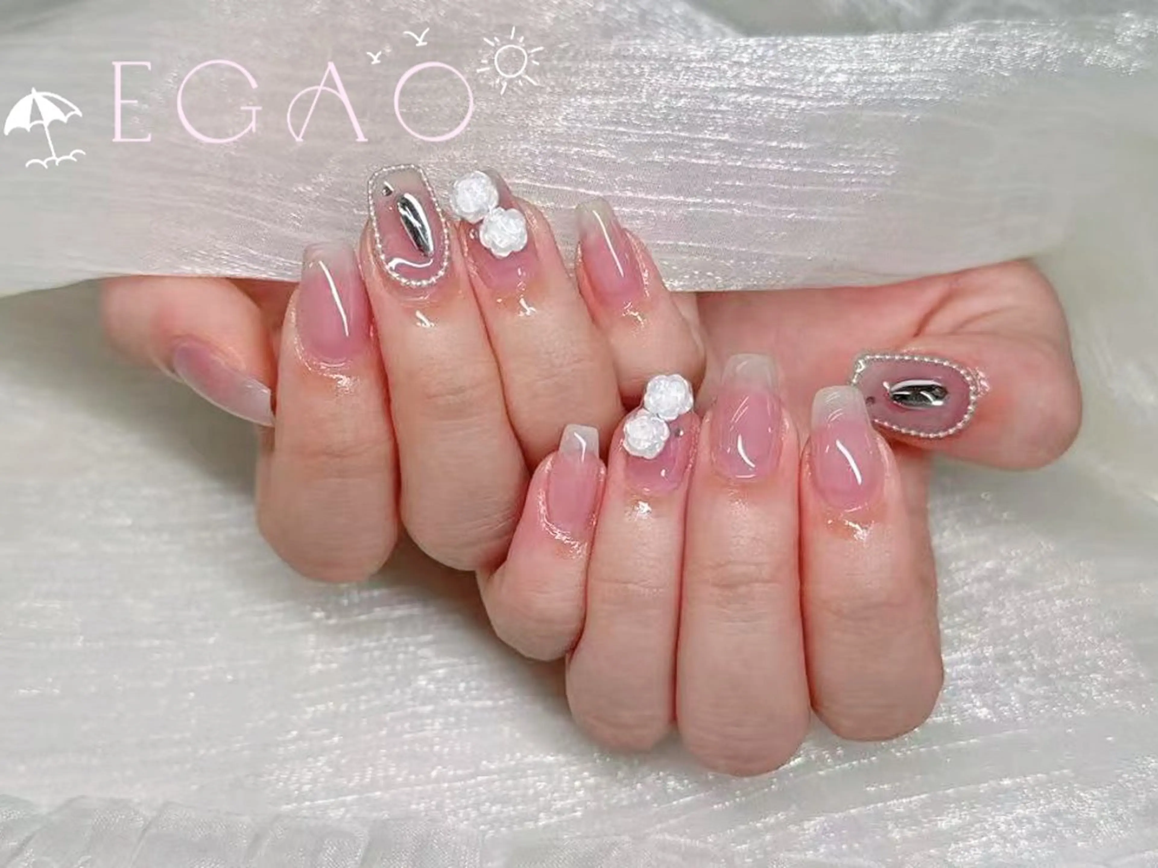 ネイル アートネイル フットネイル フレンチネイル ジェルネイル グラデーション Egao Nail Salonのネイルデザイン