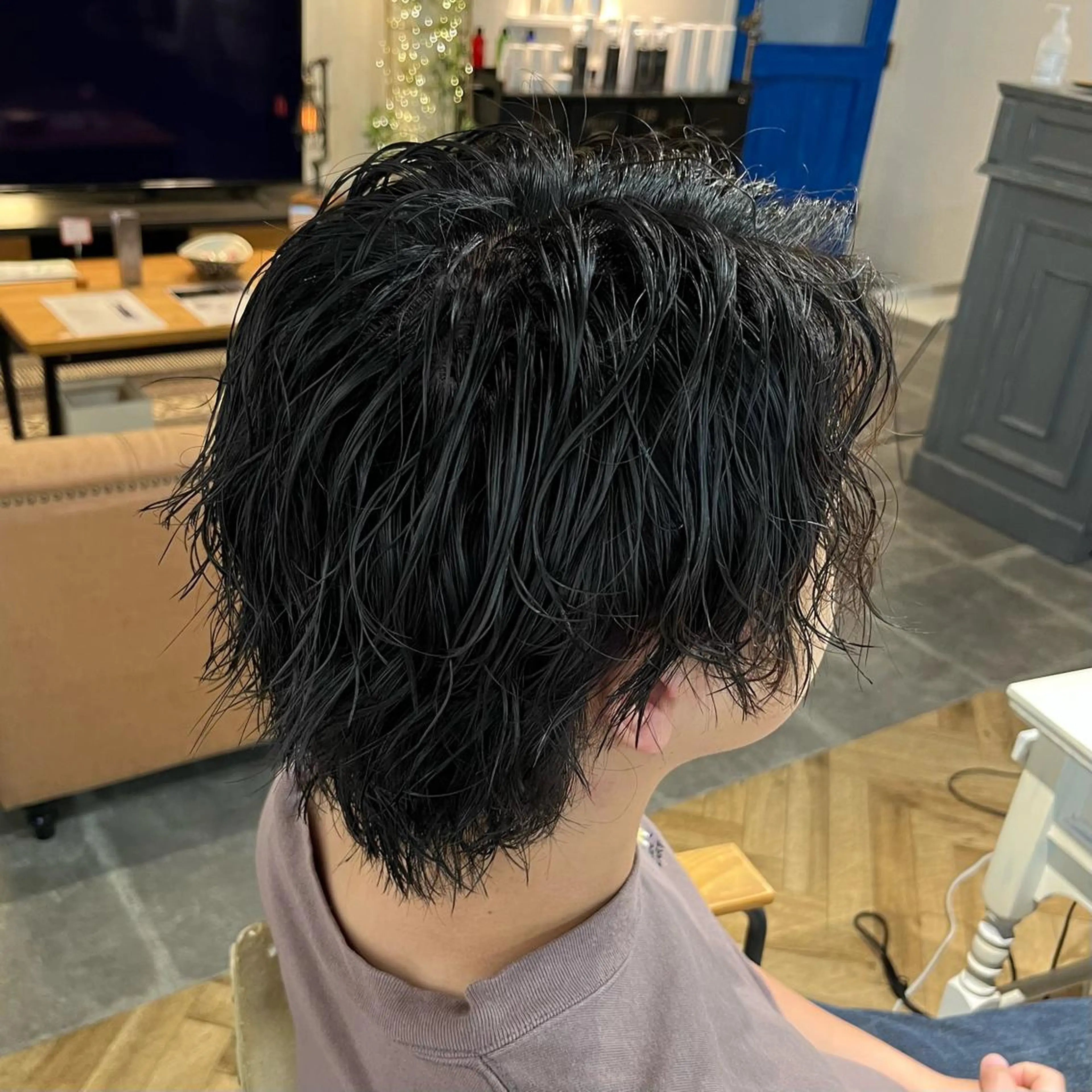 ショート パーマ メンズ メンズウルフカット ウルフカット umber  royce所属・🫟メンズスタイル 特化型マナ🫟のヘアスタイル