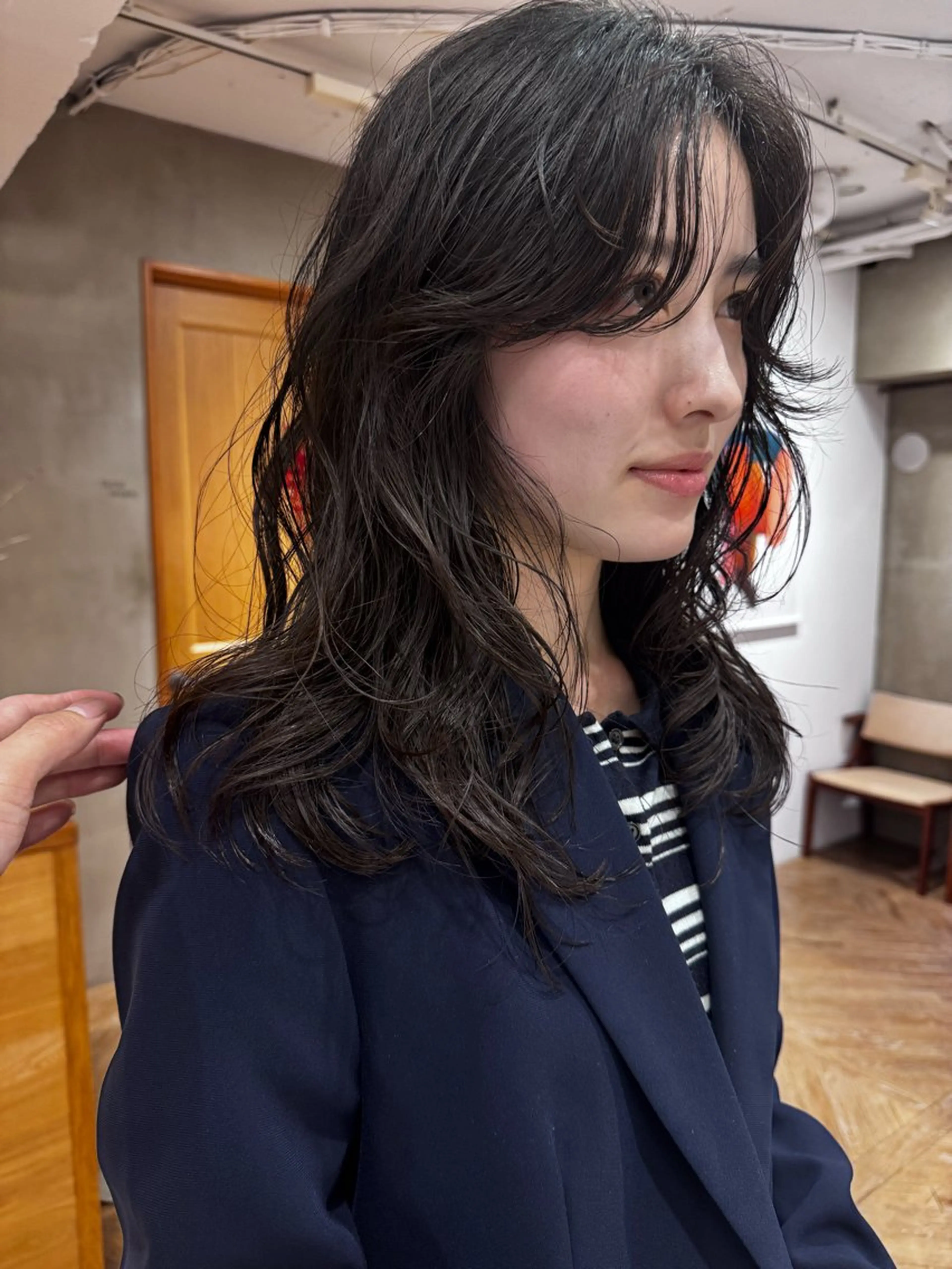 セミロング パーマ セミロングパーマ 名古屋レイヤーカット LORENハダのヘアスタイル