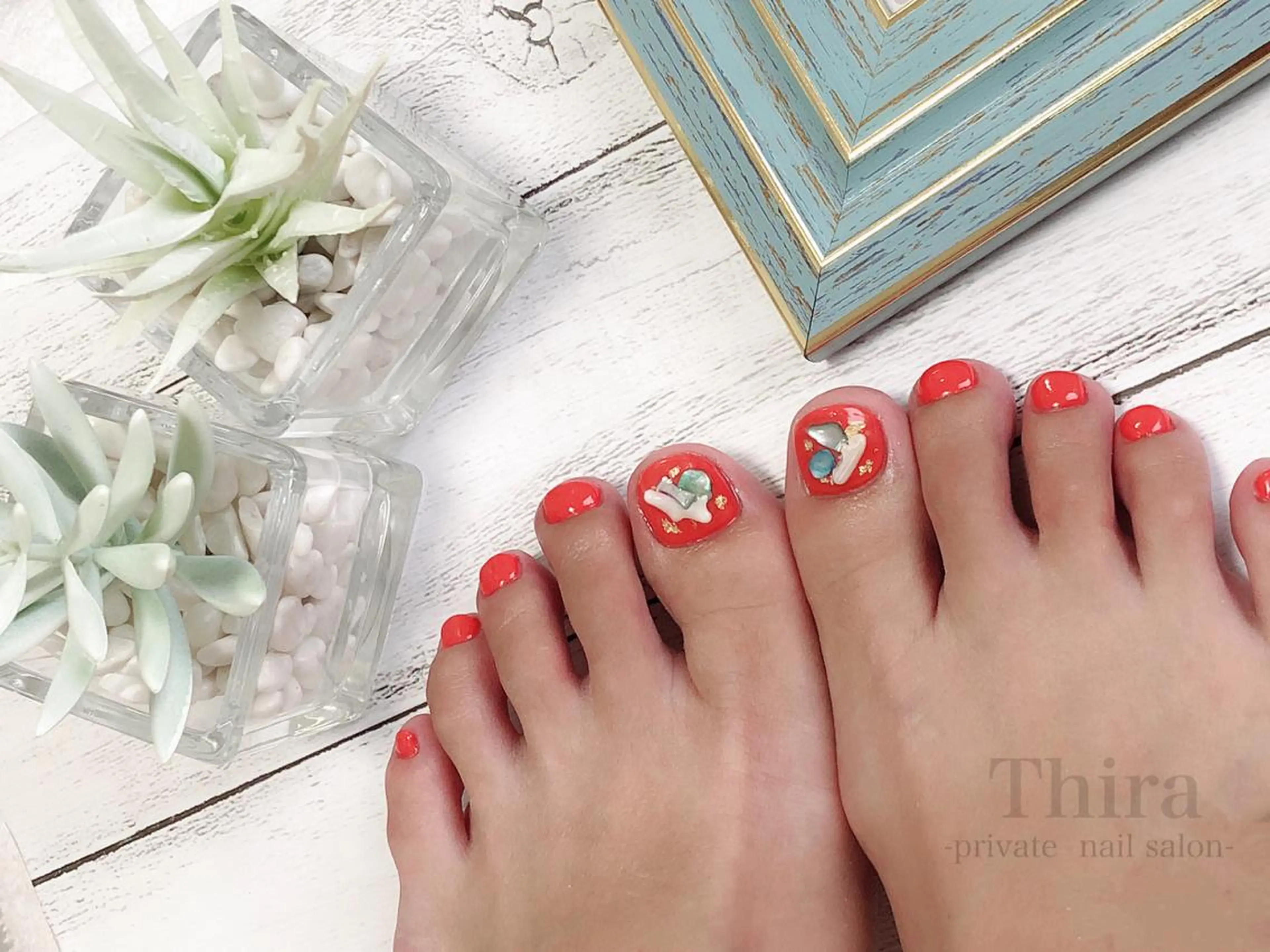 ご新規様限定☆他店オフ込みフットネイルアート2本コース　Instagramメンション割で更に500円オフ！の写真