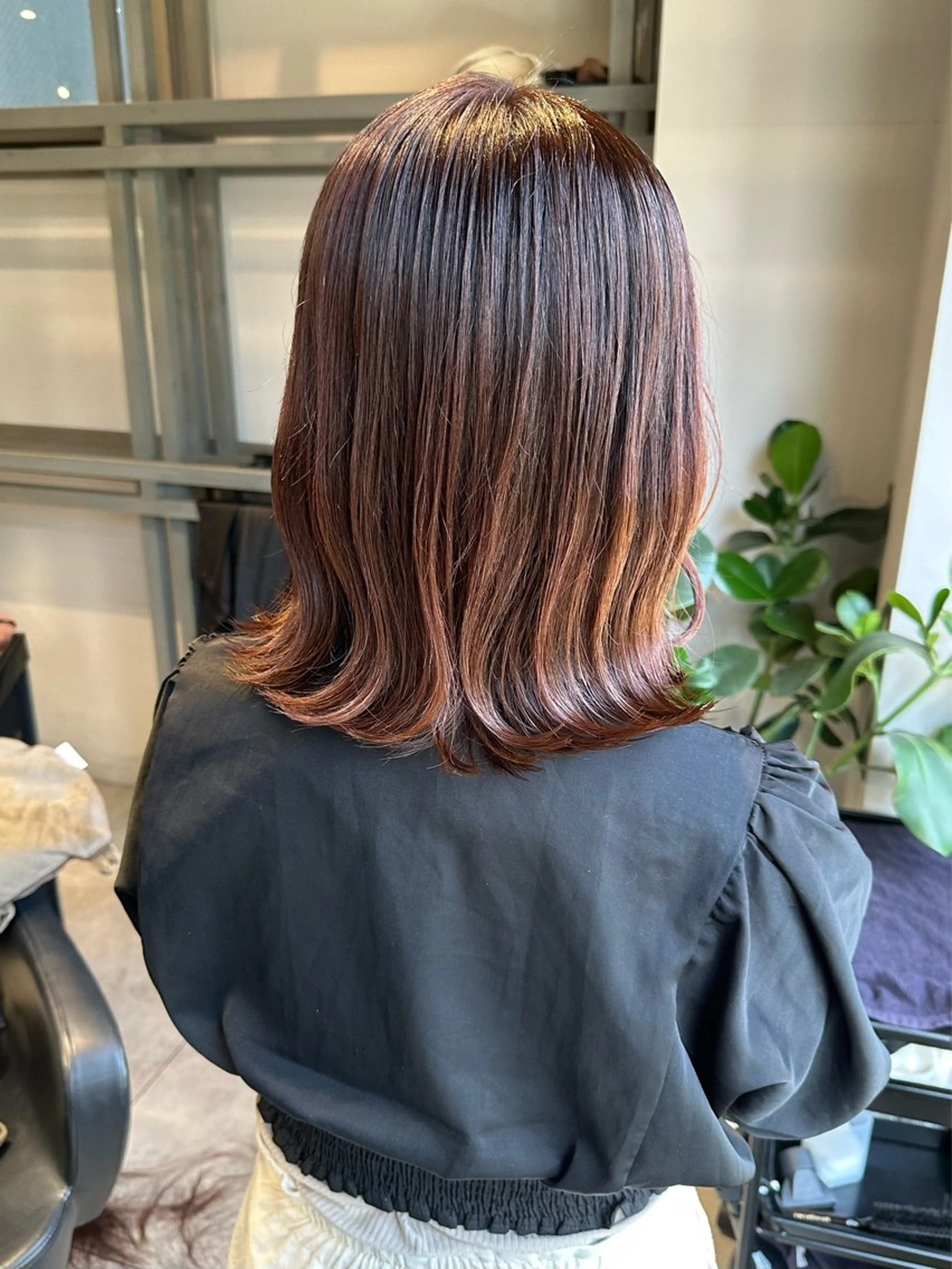 ミディアム カラー カット ヘアカラー トリートメント 透明感カラー/ボブ /佐藤伶のヘアスタイル