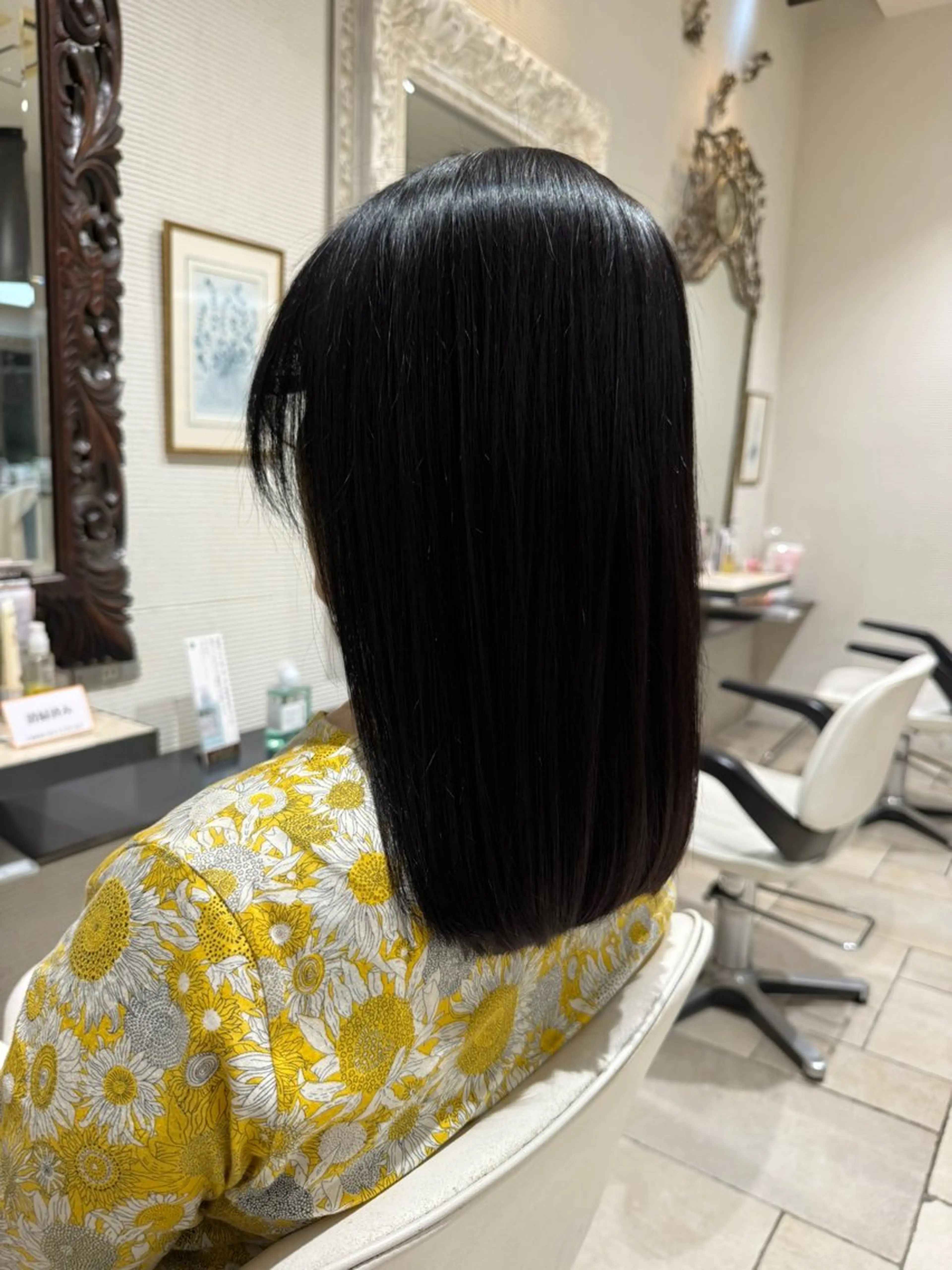 セミロング パーマ 縮毛矯正 藤本 理愛のヘアスタイル