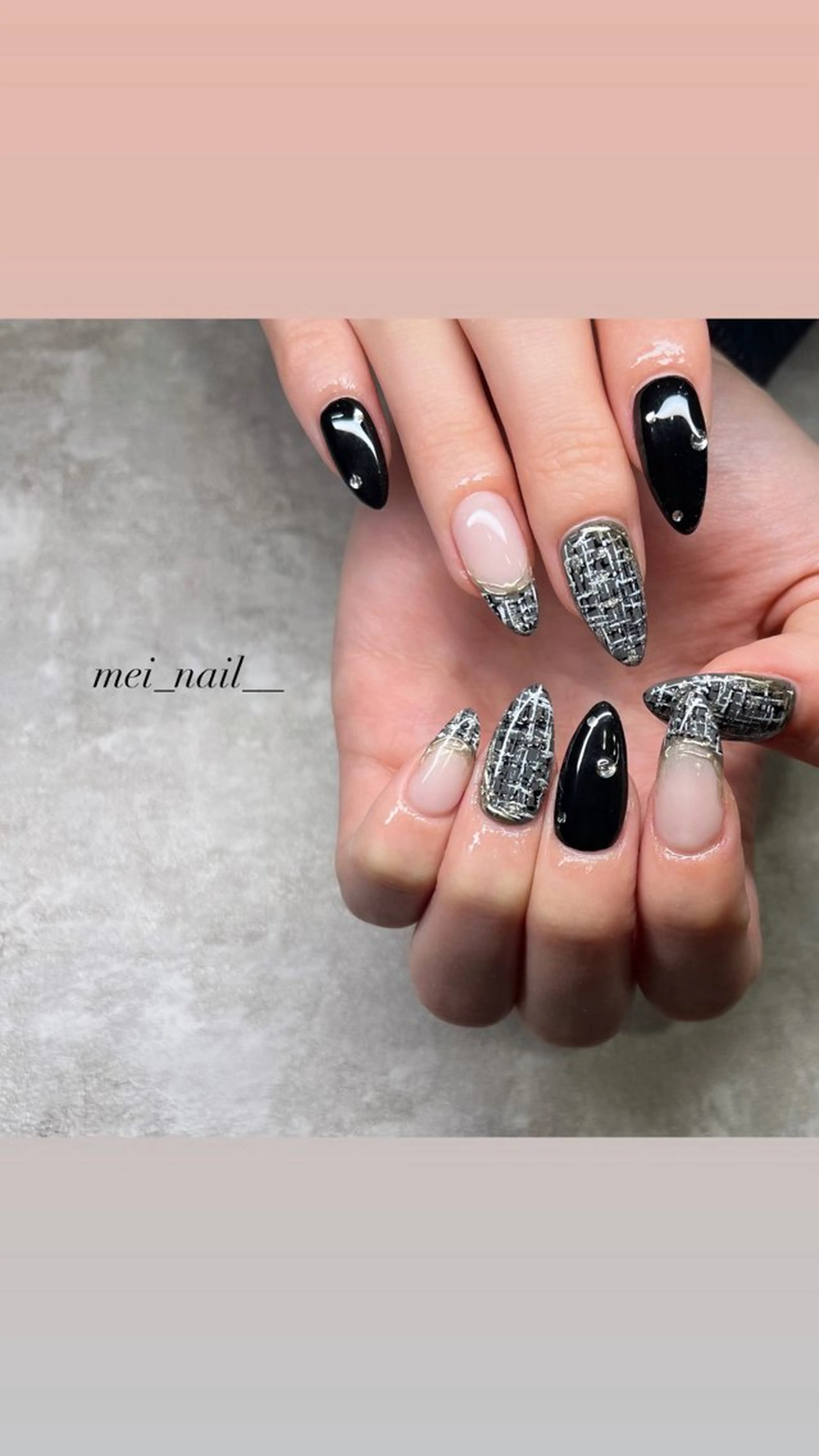 ネイル ツイードネイル est nail所属・永山 芽生子のネイルデザイン