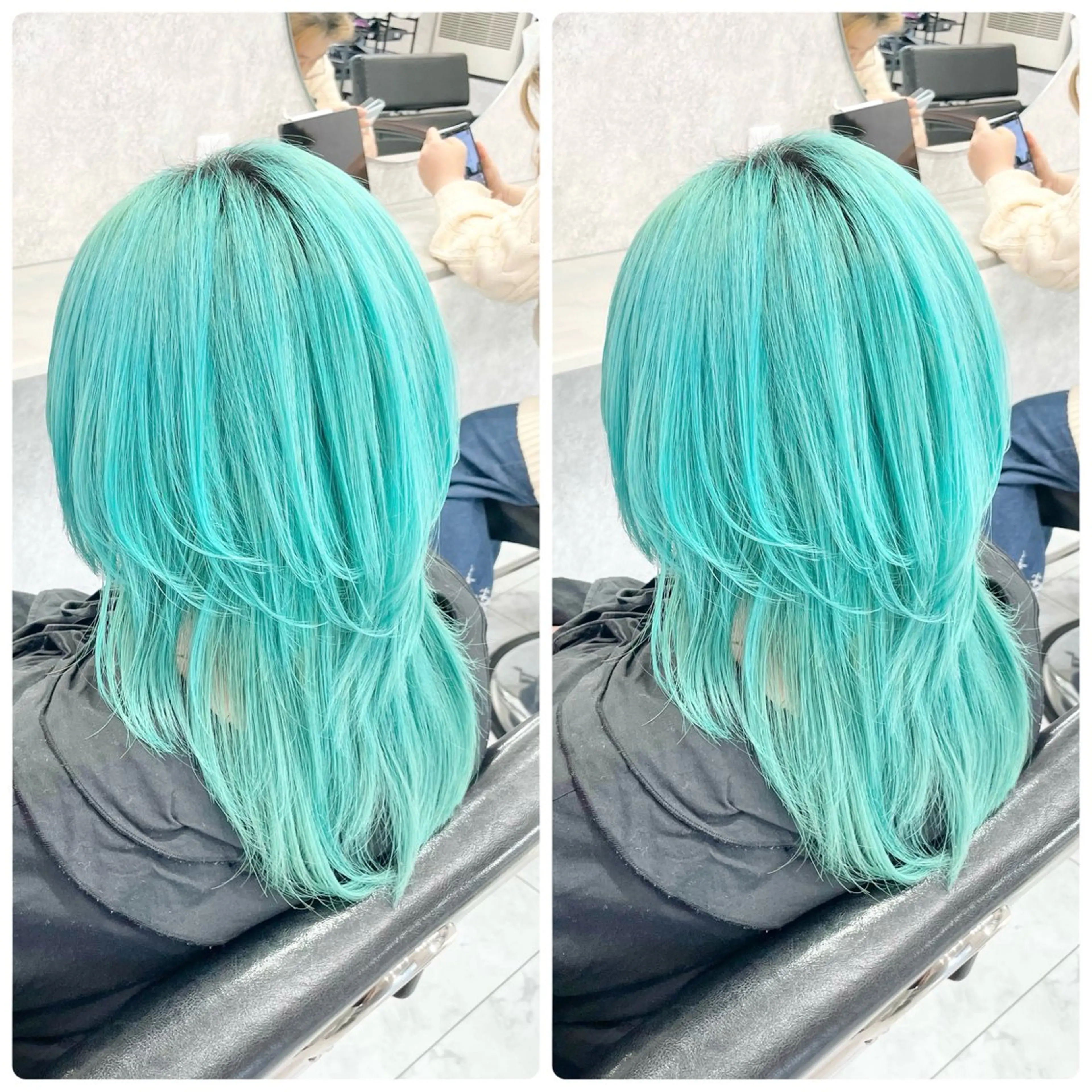 ミディアム 🦋ハイトーン🦋 石山 希理🦋のヘアスタイル