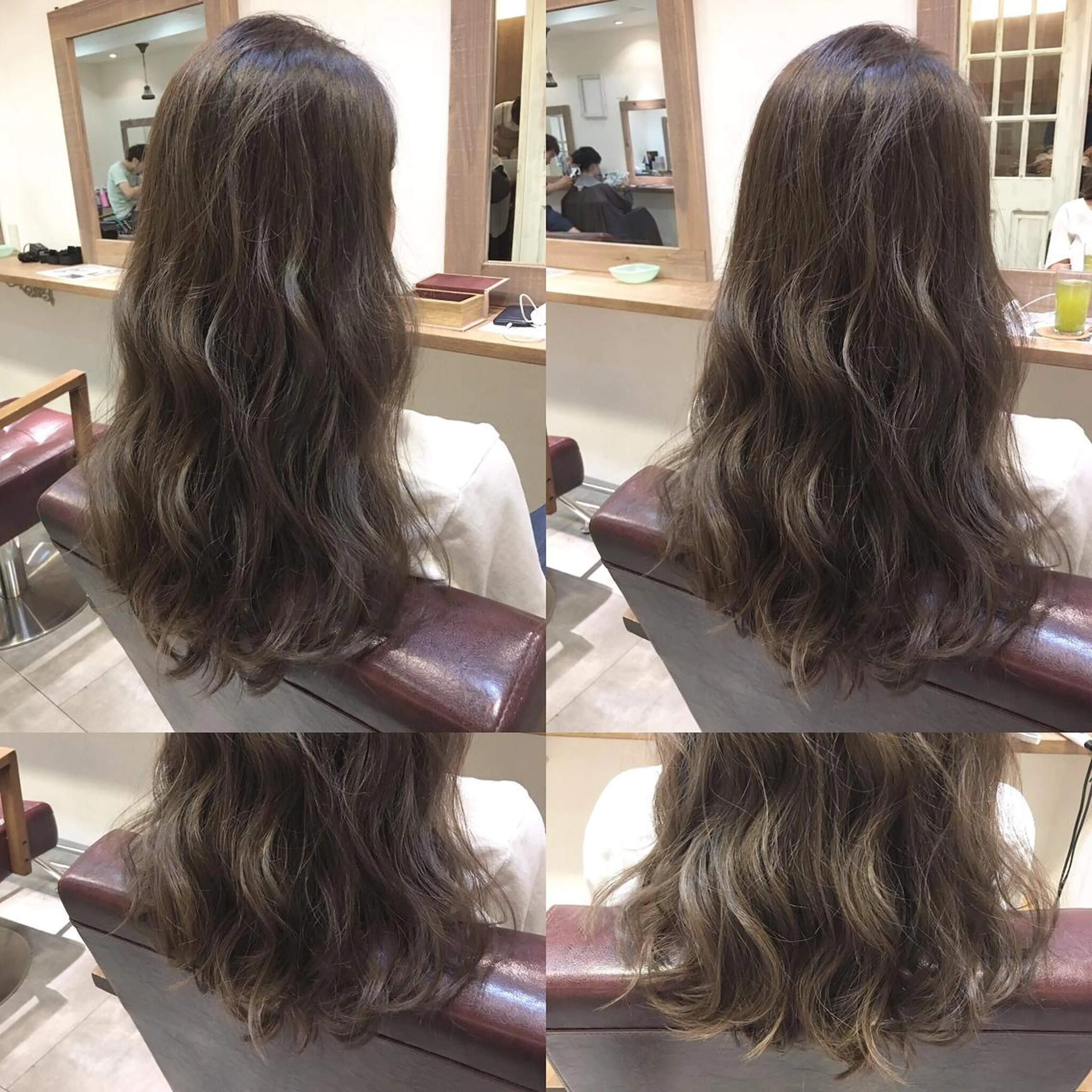 ロング カラー グレージュ ハイライトカラー イルミナカラー ハイライト hair salon Ranun髪質改善のヘアスタイル