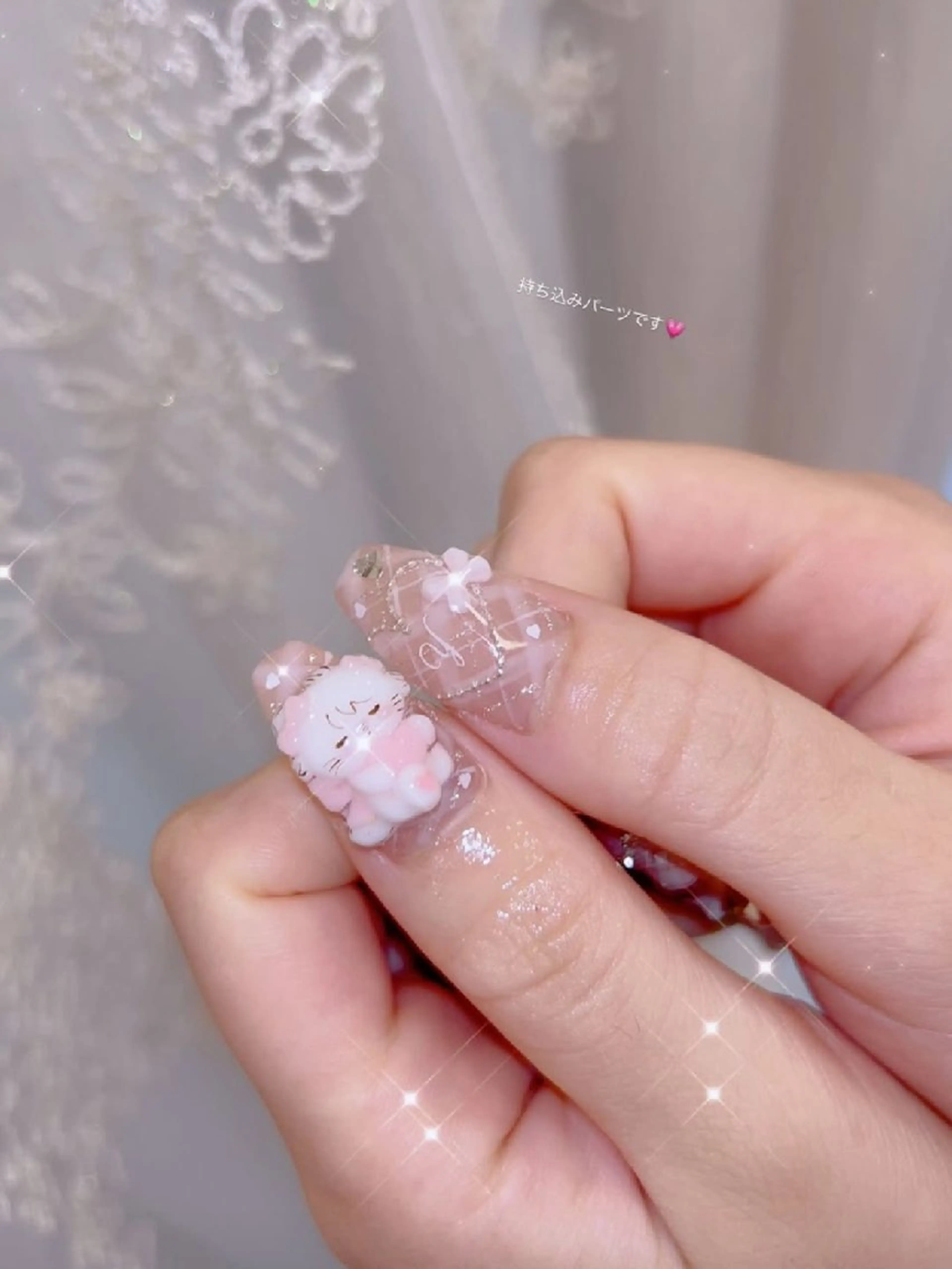 ネイル 長さ出し ジェルネイル 韓国ネイル マグネットネイル ニュアンスネイル ハンドネイル I LOVE ME  NAIL.｡.:*♡のネイルデザイン