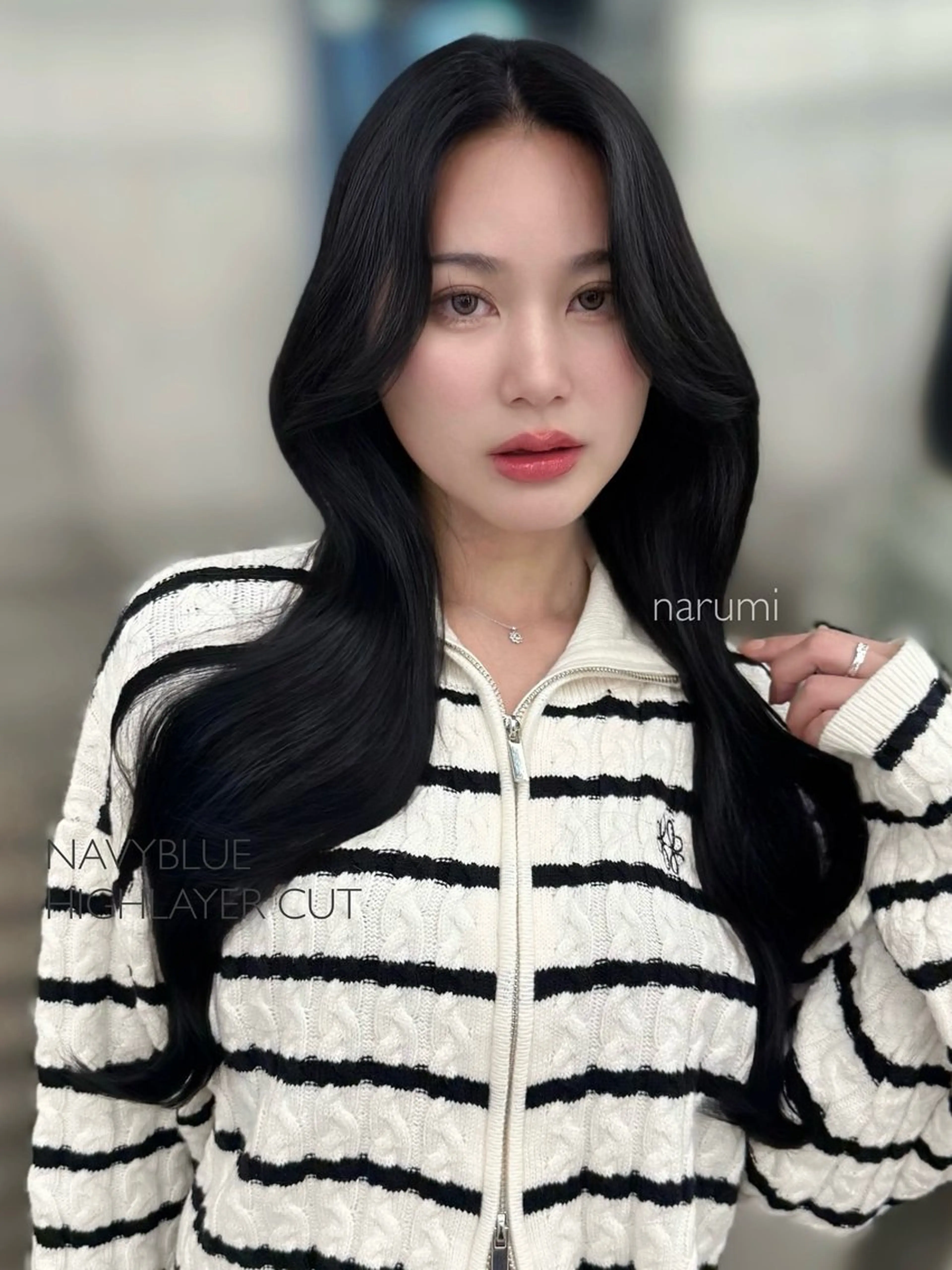 ロング カラー カット ヘアカラー トリートメント 韓国サロン出身 narumi‎‎🤍のヘアスタイル