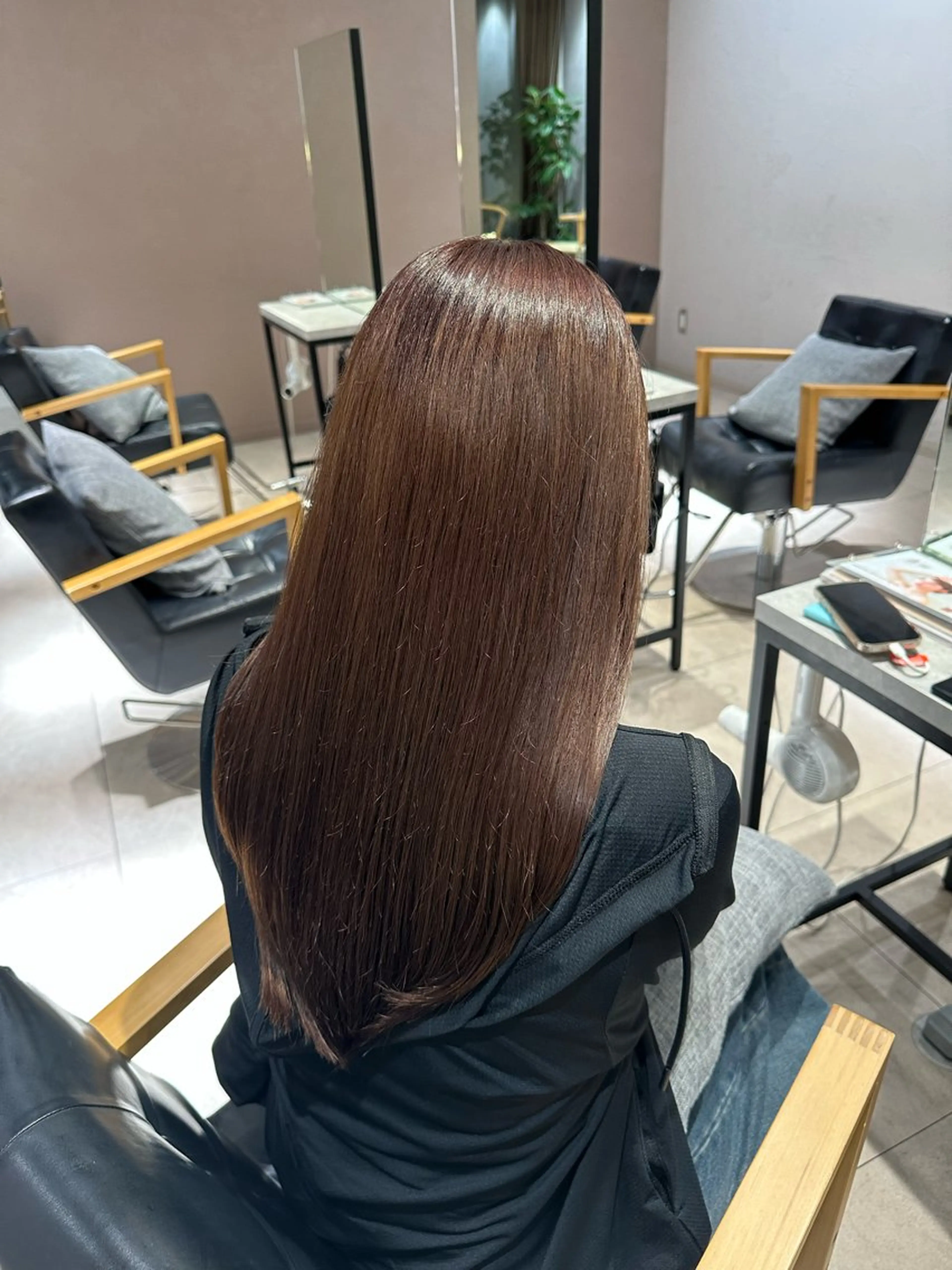 ロング 縮毛矯正 Un ami omotesando 【アンアミ　オモテサンドウ】所属・RIKO/暖色カラー /縮毛矯正/ミニボブのヘアスタイル