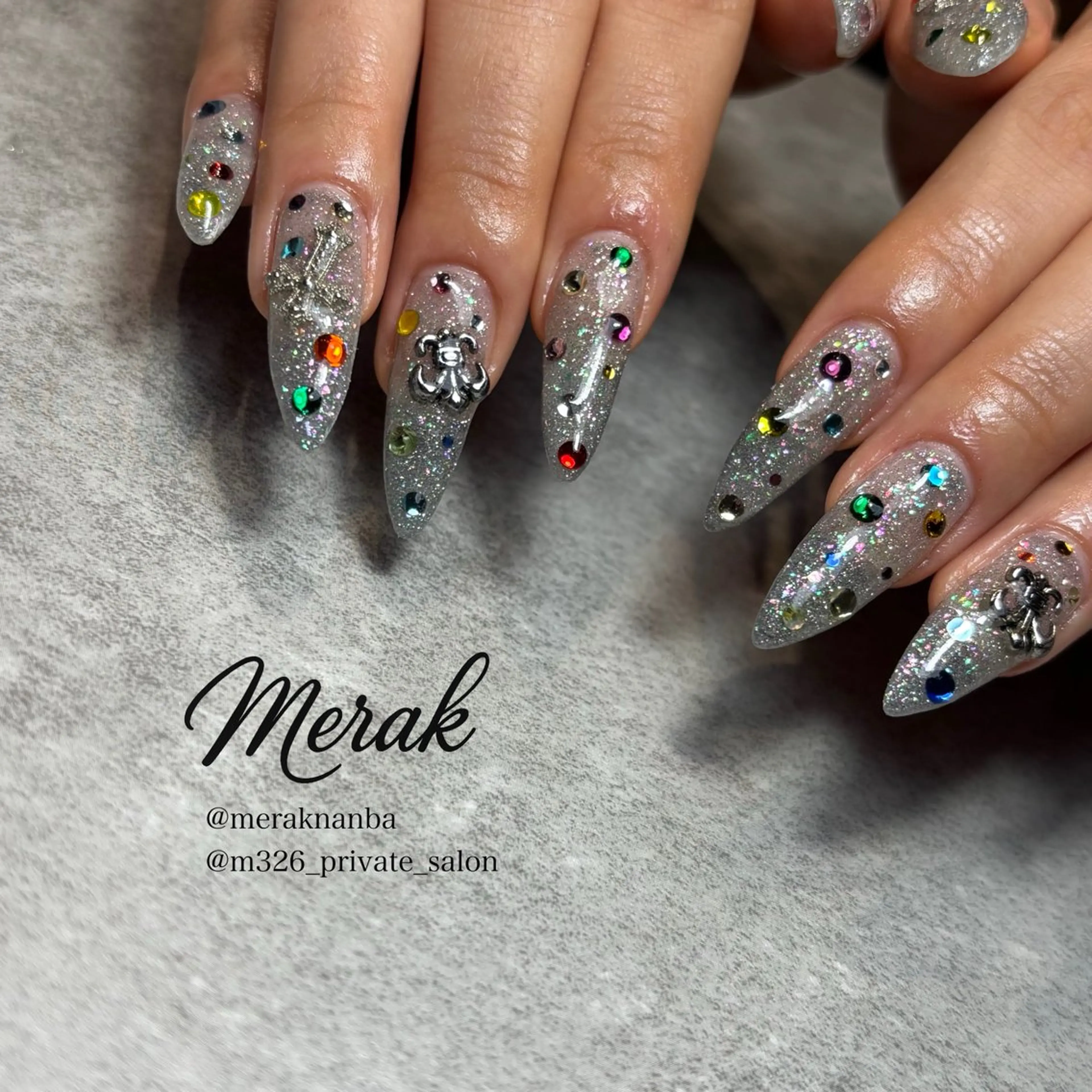 ネイル ロングネイル ハンドネイル nagaoフィルイン パラジェル長さだしのネイルデザイン