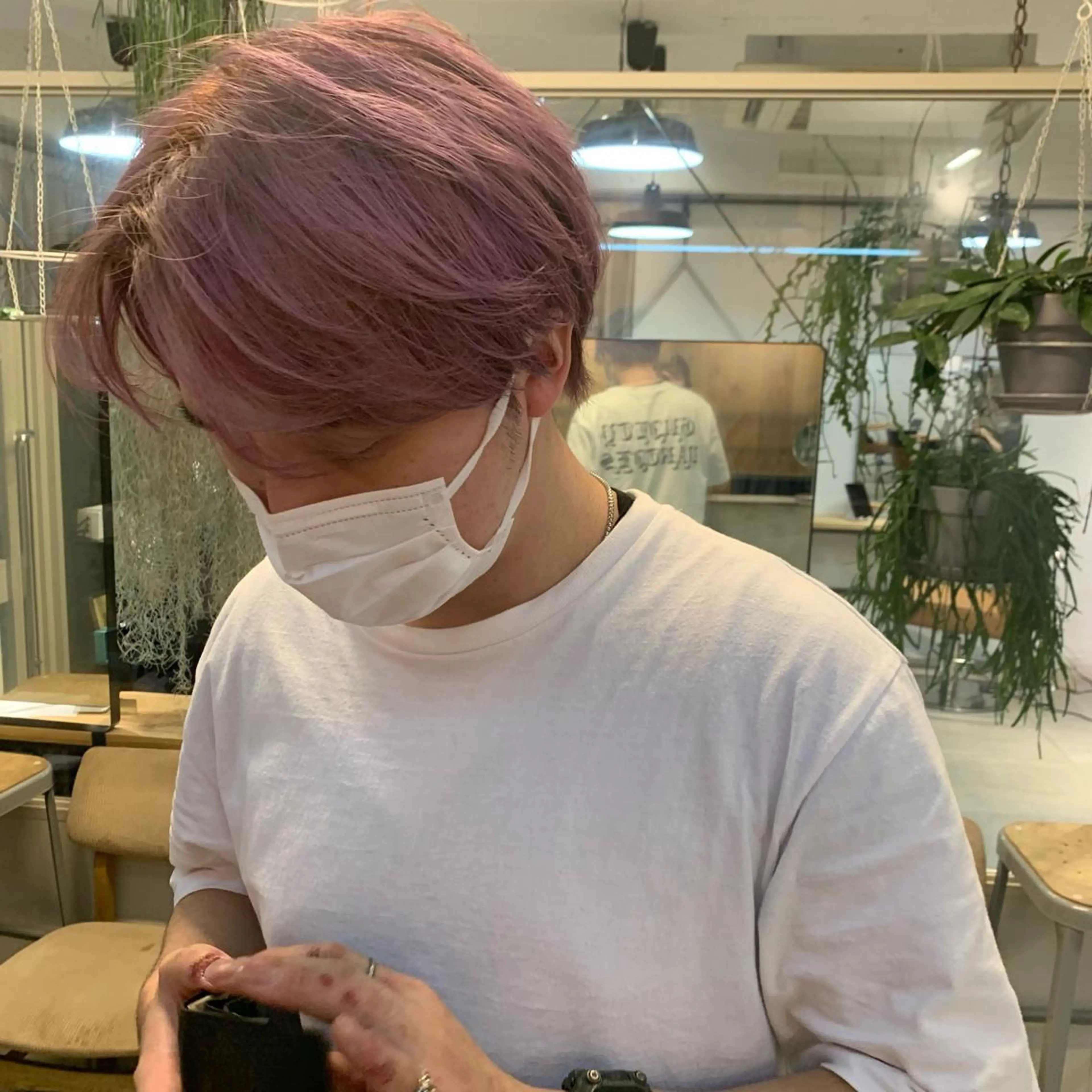 ショート カラー メンズ ヘアカラー トリートメント REINA☁️透明感 カラー/ぷつっと♡のヘアスタイル