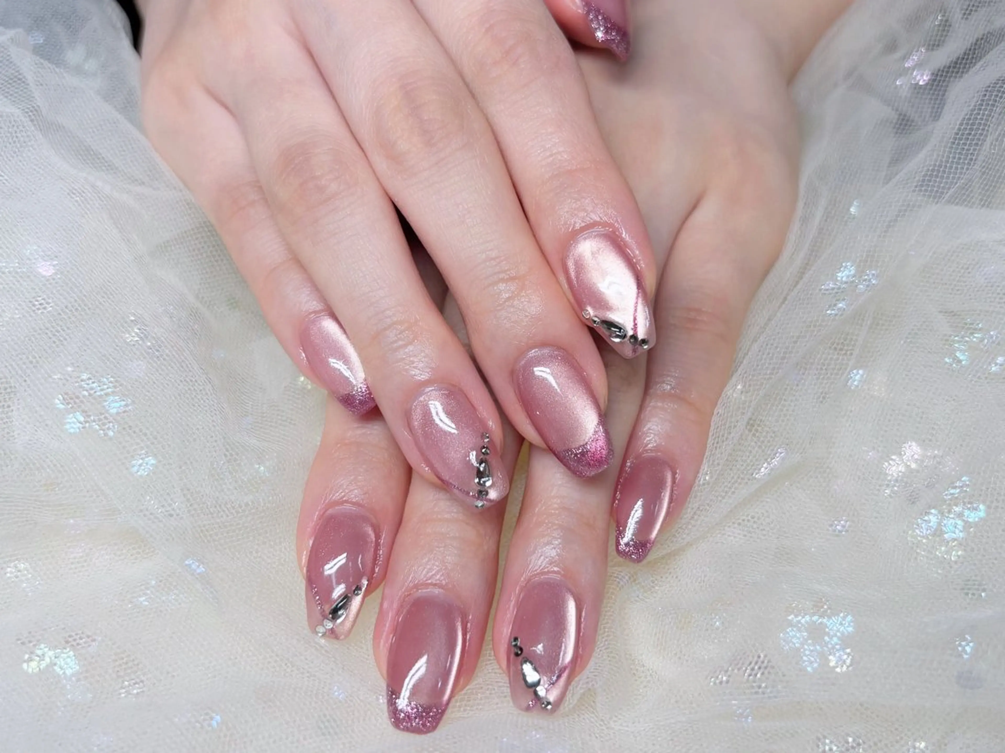 ネイル ハンドネイル H3 Nail Tsuki🦋💙のネイルデザイン