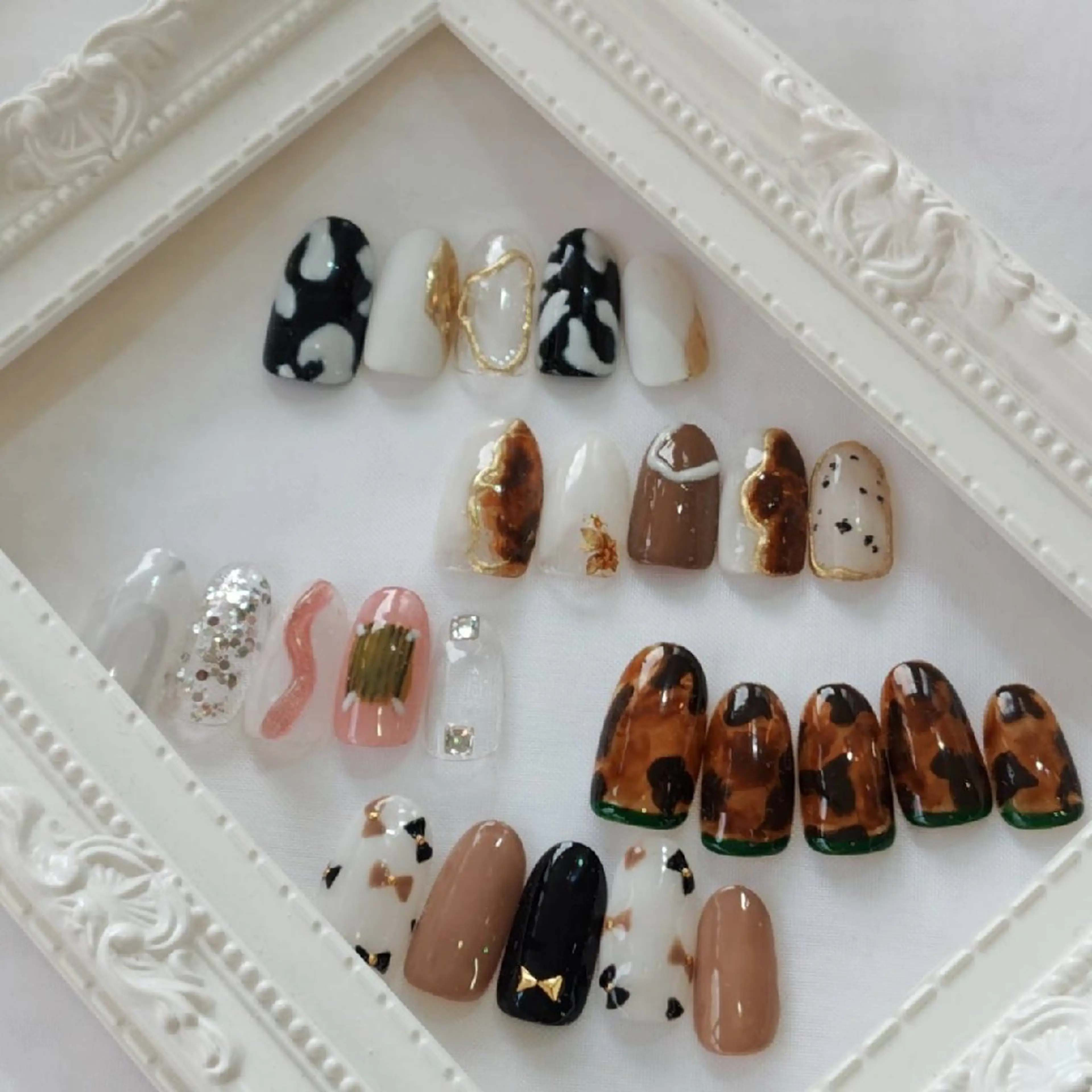 ネイル アニマル柄 べっ甲ネイル マグネットネイル ミラーネイル ぷっくりネイル ハンドネイル felicita服部店所属・felicita fumi♡のネイルデザイン