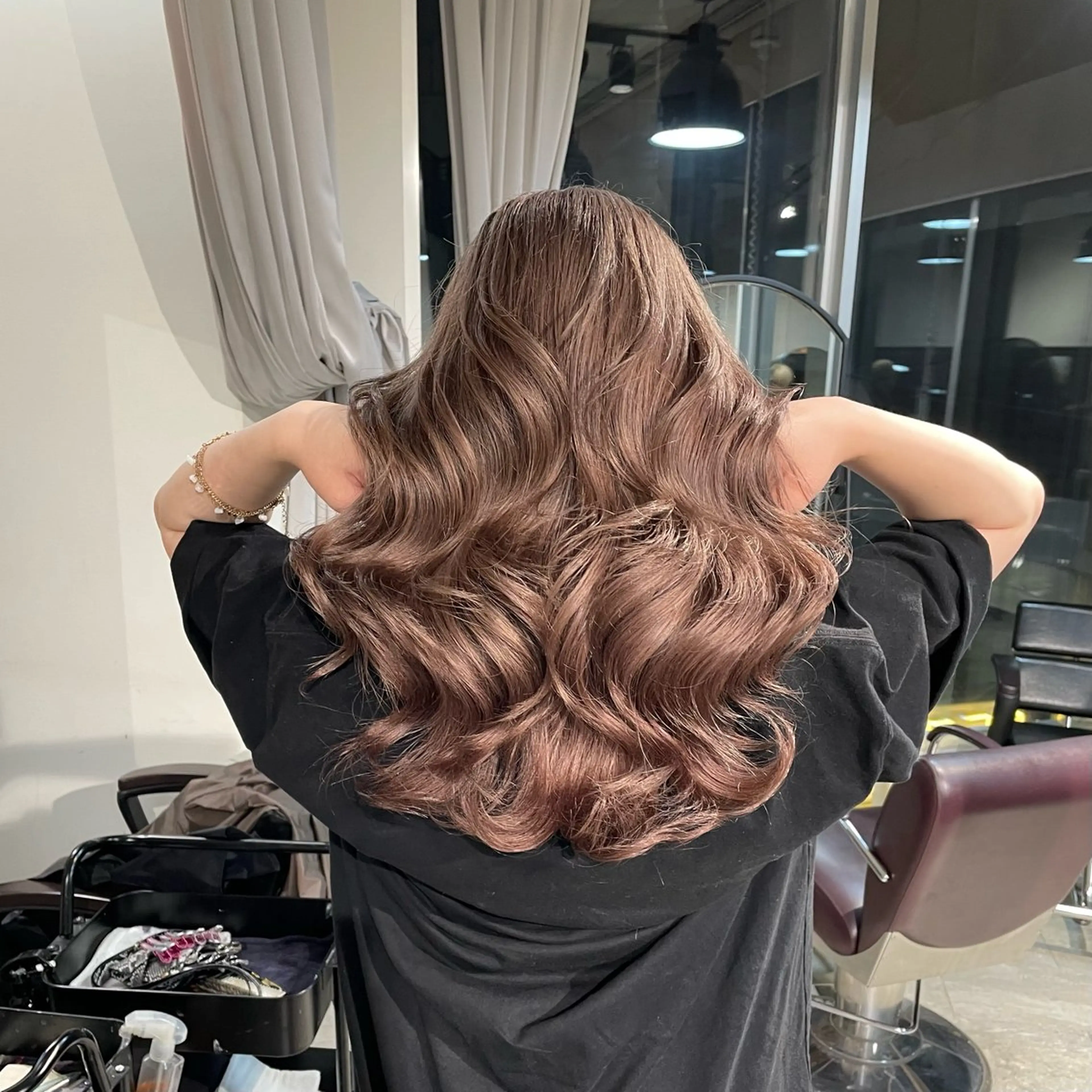 ロング カラー ヘアカラー 🩵ྀིハイトーン みほ🎀🫐のヘアスタイル