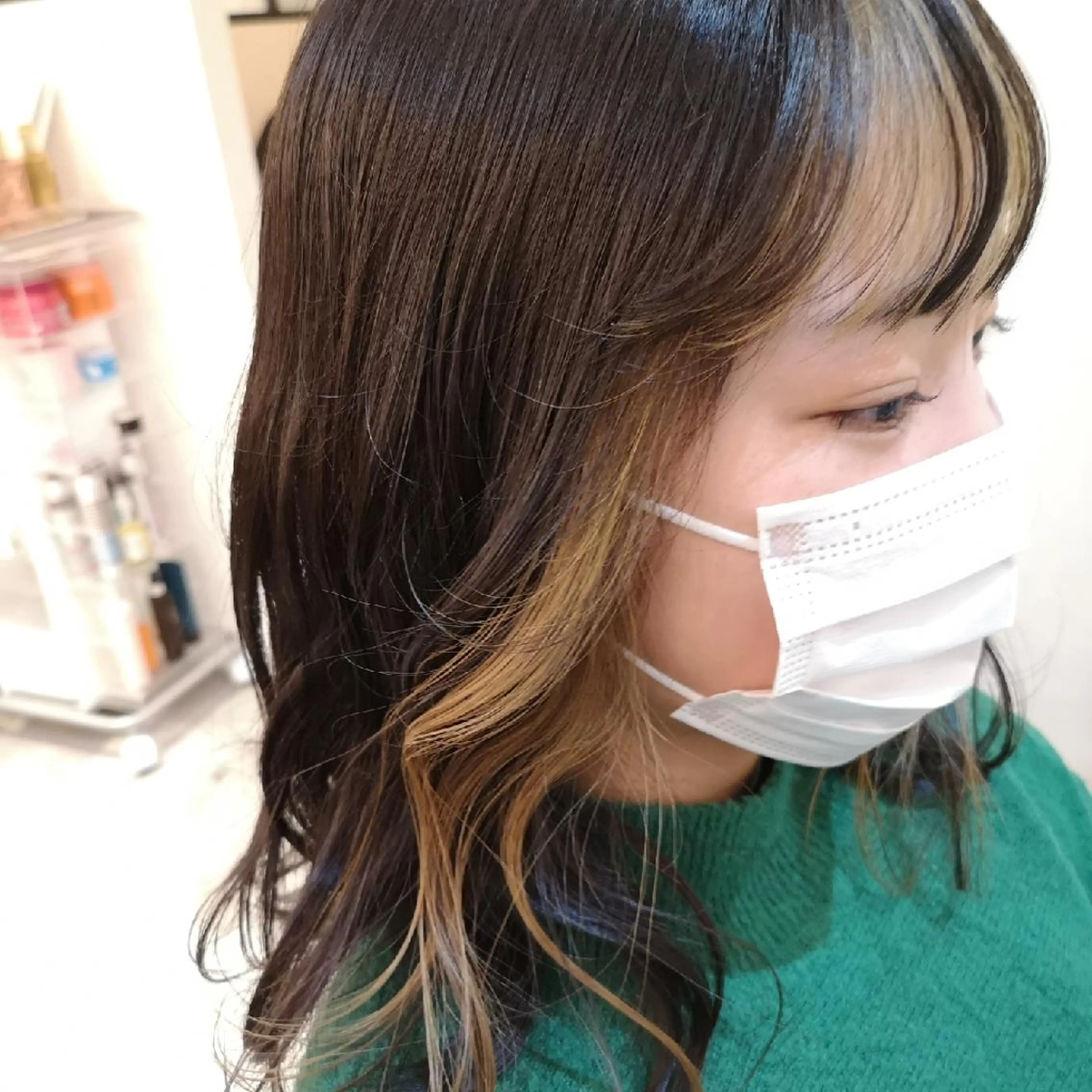 カラー ミディアム ミストバング ブリーチ ケアブリーチ  フェイスフレーミング 顔周りカット ✨艶髪✖癒し✨🍀 miyazawaのヘアスタイル