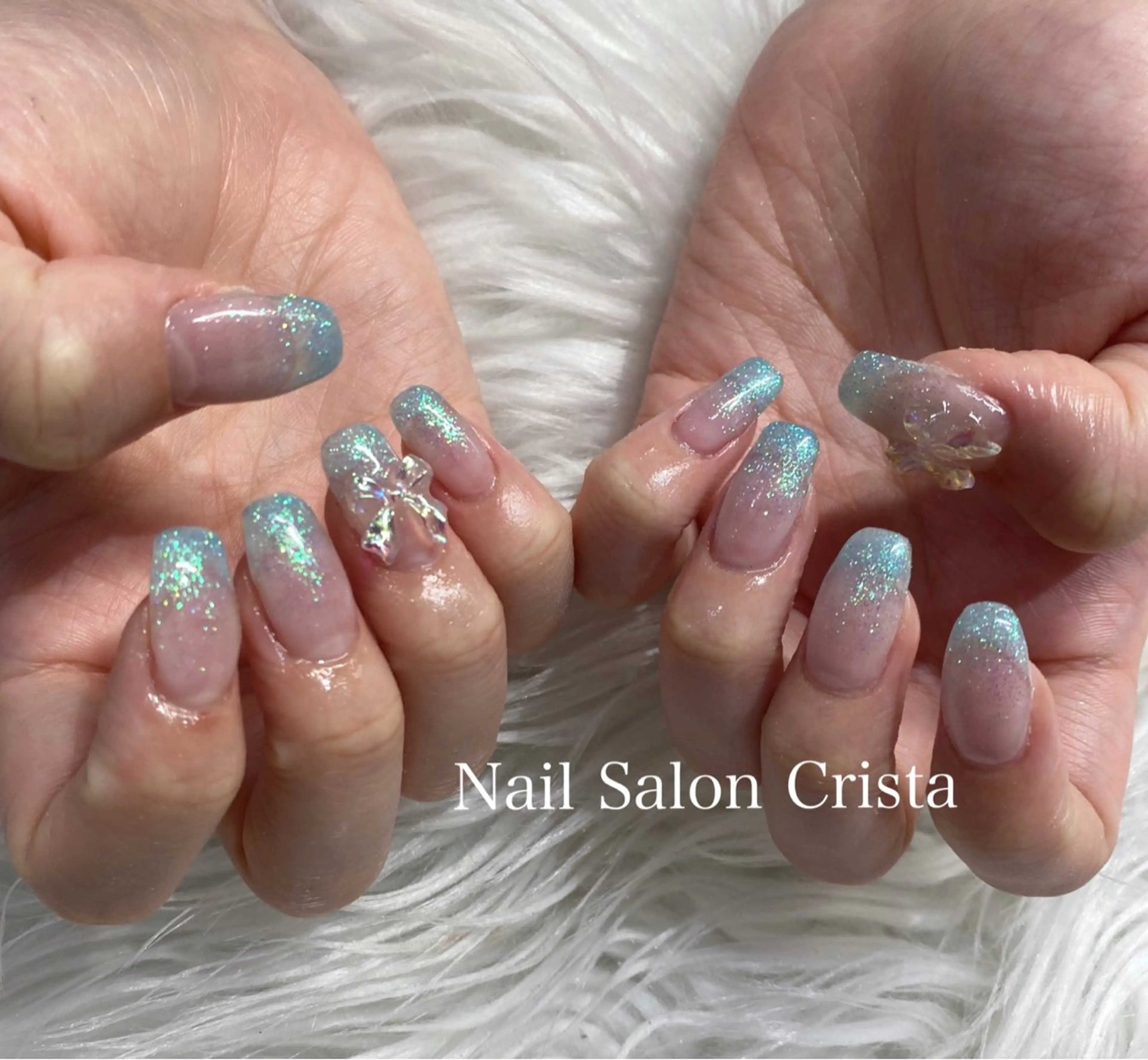 ネイル ジェルネイル ラメ(グリッター) ラメグラデーション パラジェル CRISTA所属・CRISTA MOMOのネイルデザイン