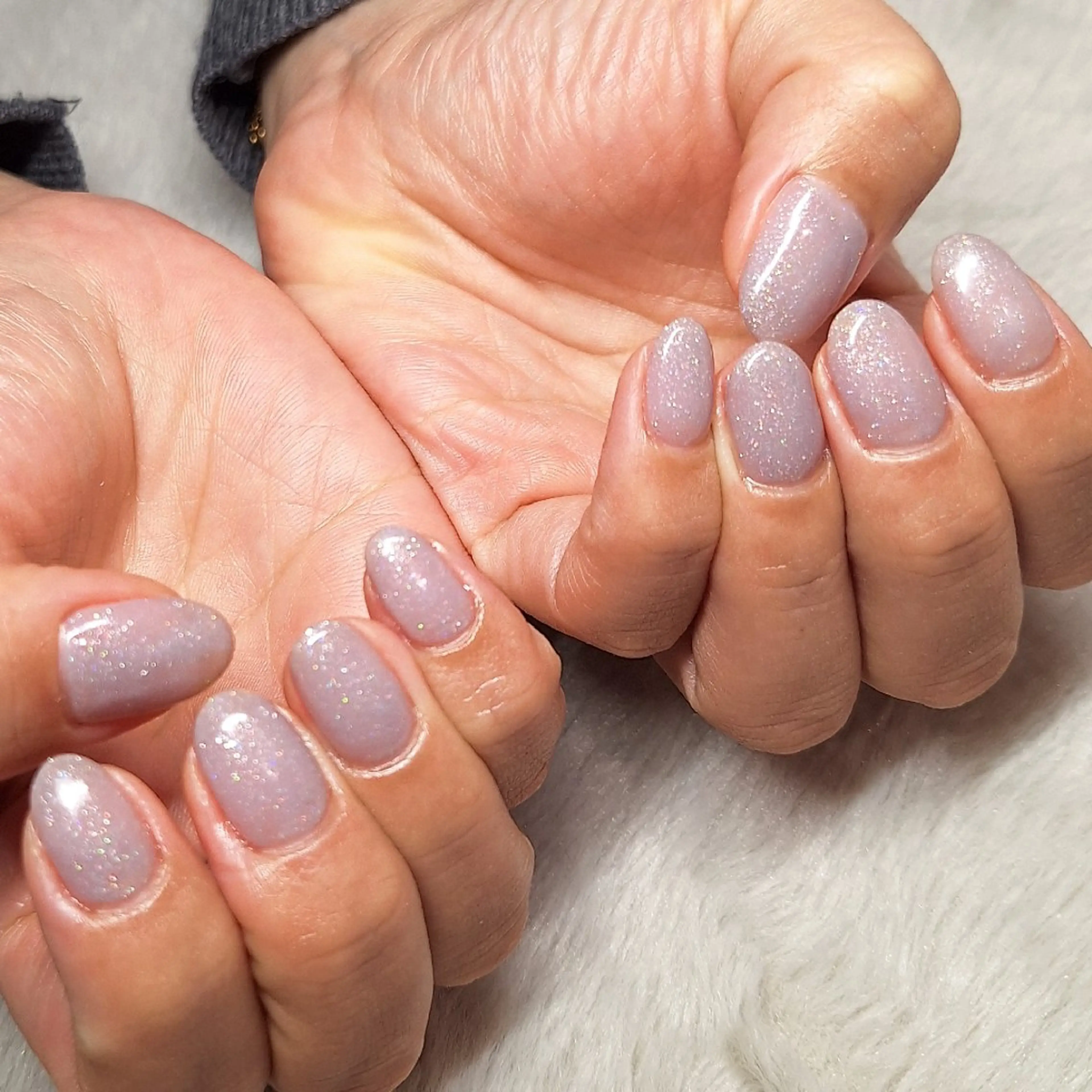 ネイル キラキラネイル ワンカラーネイル パステルネイル パープル Nami 自由が丘のネイルデザイン