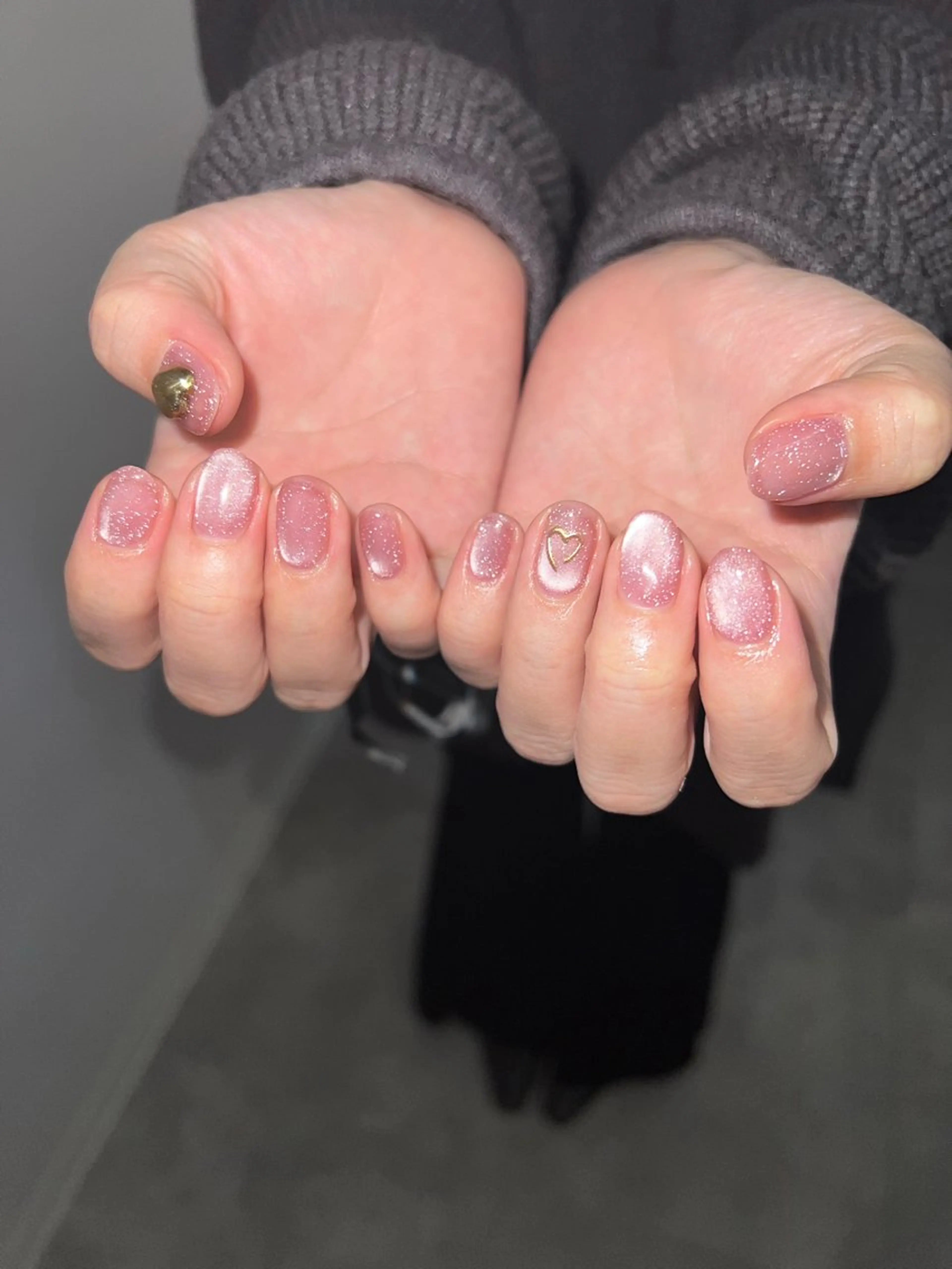 ネイル フラッシュネイル フレンチネイル ジェルネイル ハート マグネットネイル ハンドネイル ハンドケア Bana_ Nailのその他イメージ