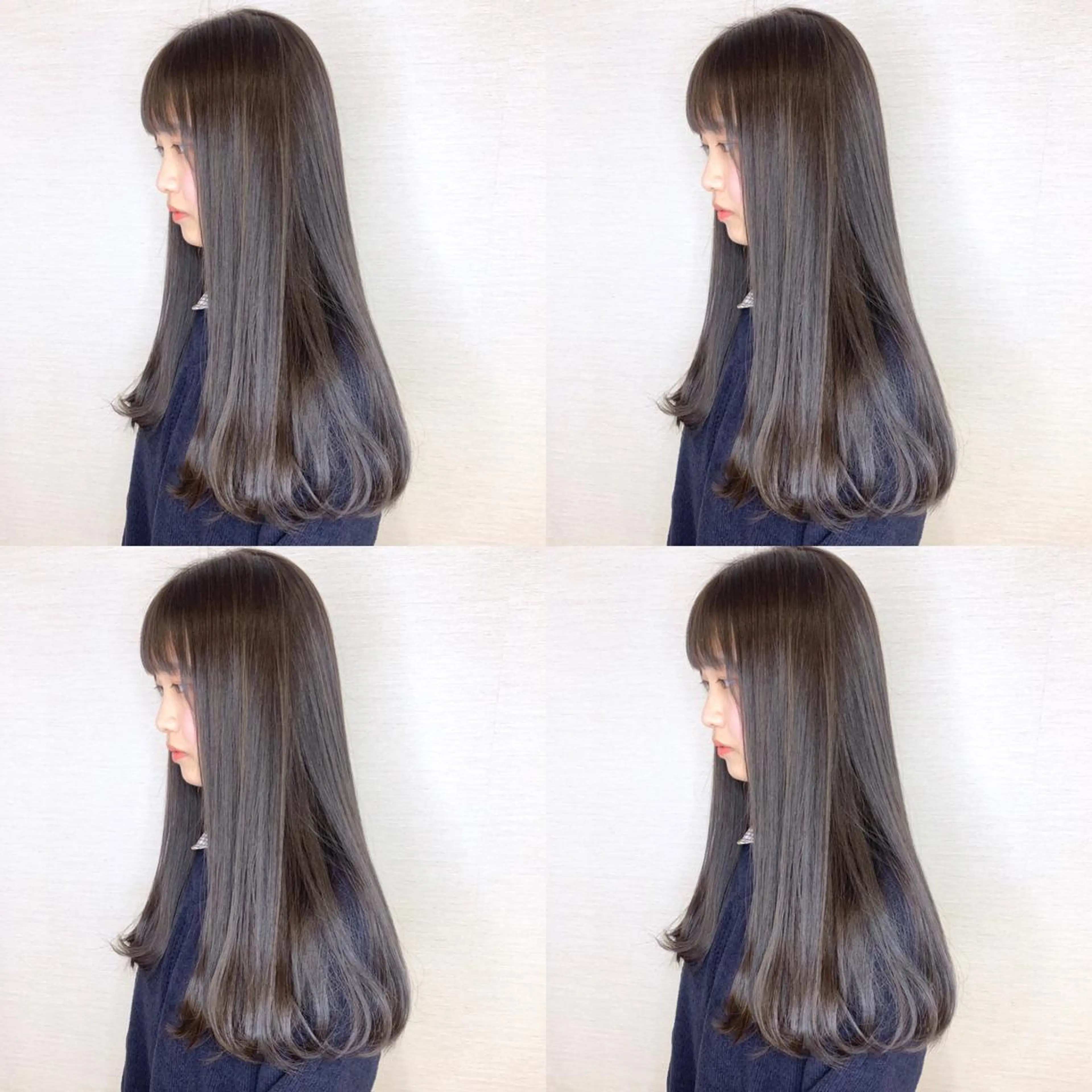 ロング カラー 韓国レイヤーカット/ ダブルカラーのヘアスタイル