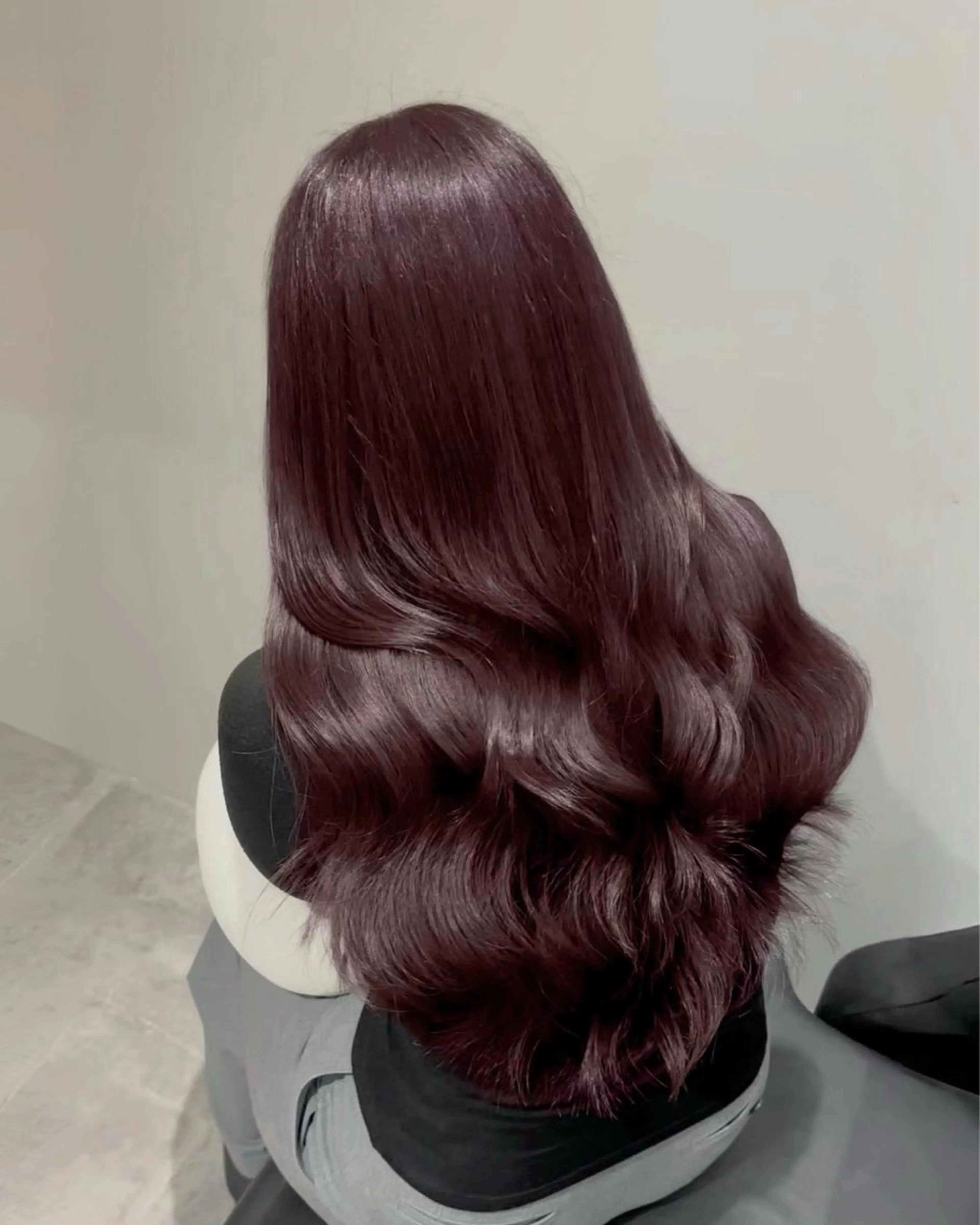 ロング 髪質改善 韓国風ヘア トリートメント ヘアカラー トリートメント シオン/艶髪/ グレージュカラーのヘアスタイル