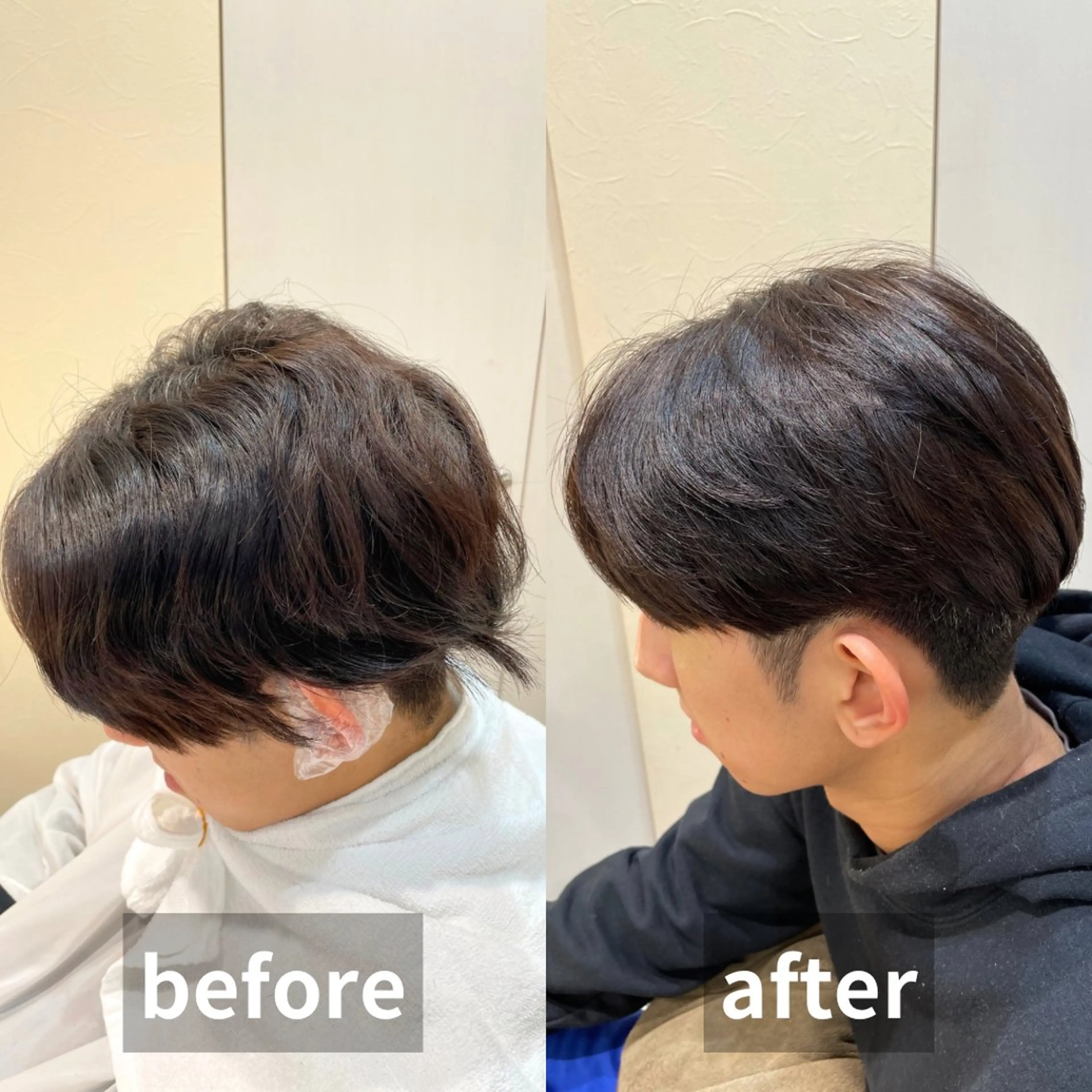 ミディアム メンズ カット 縮毛矯正 本厚木|縮毛矯正/ 酸性スト専門サロンのヘアスタイル