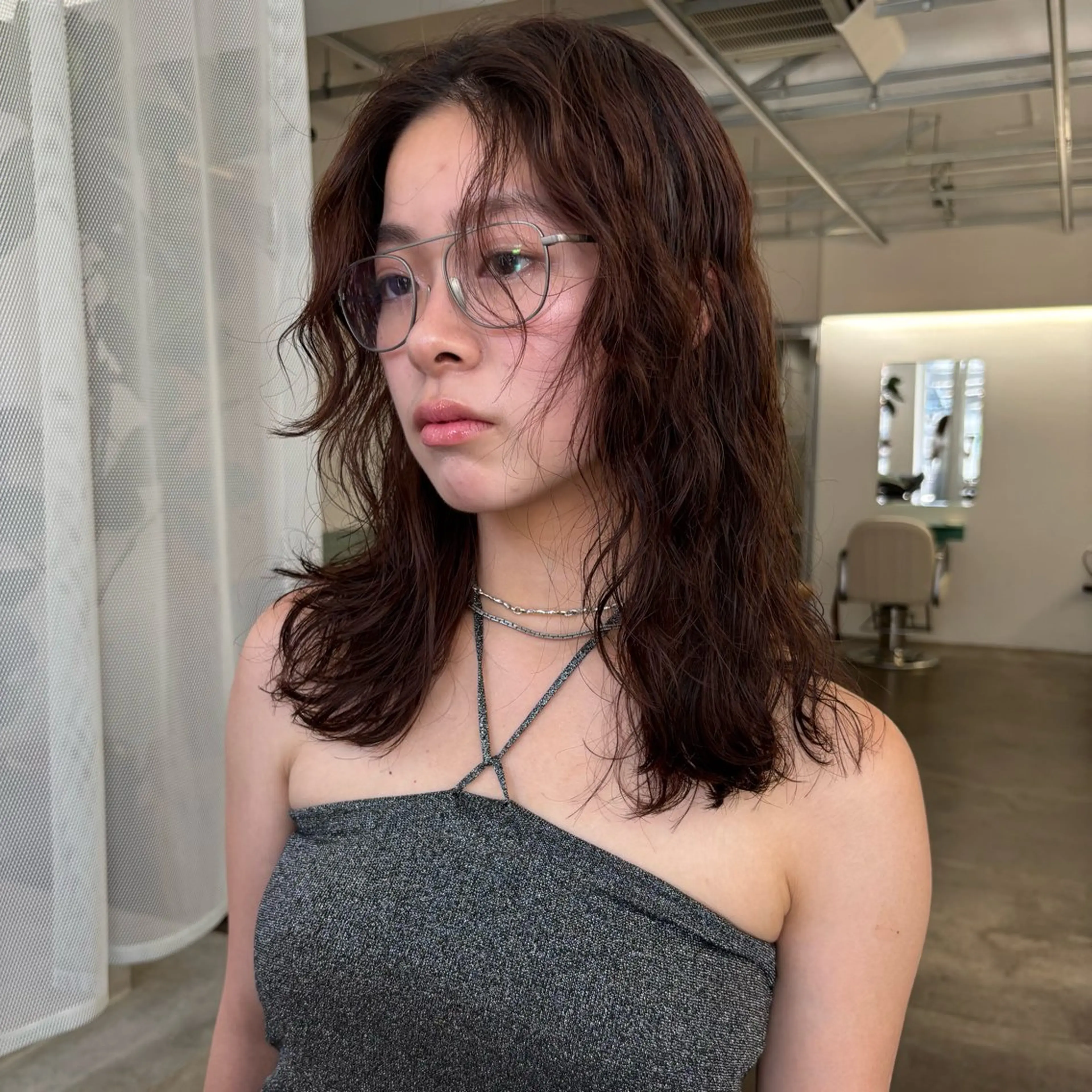 セミロング カット パーマ カジュアルパーマ/ 似合わせヘア/ショウのヘアスタイル