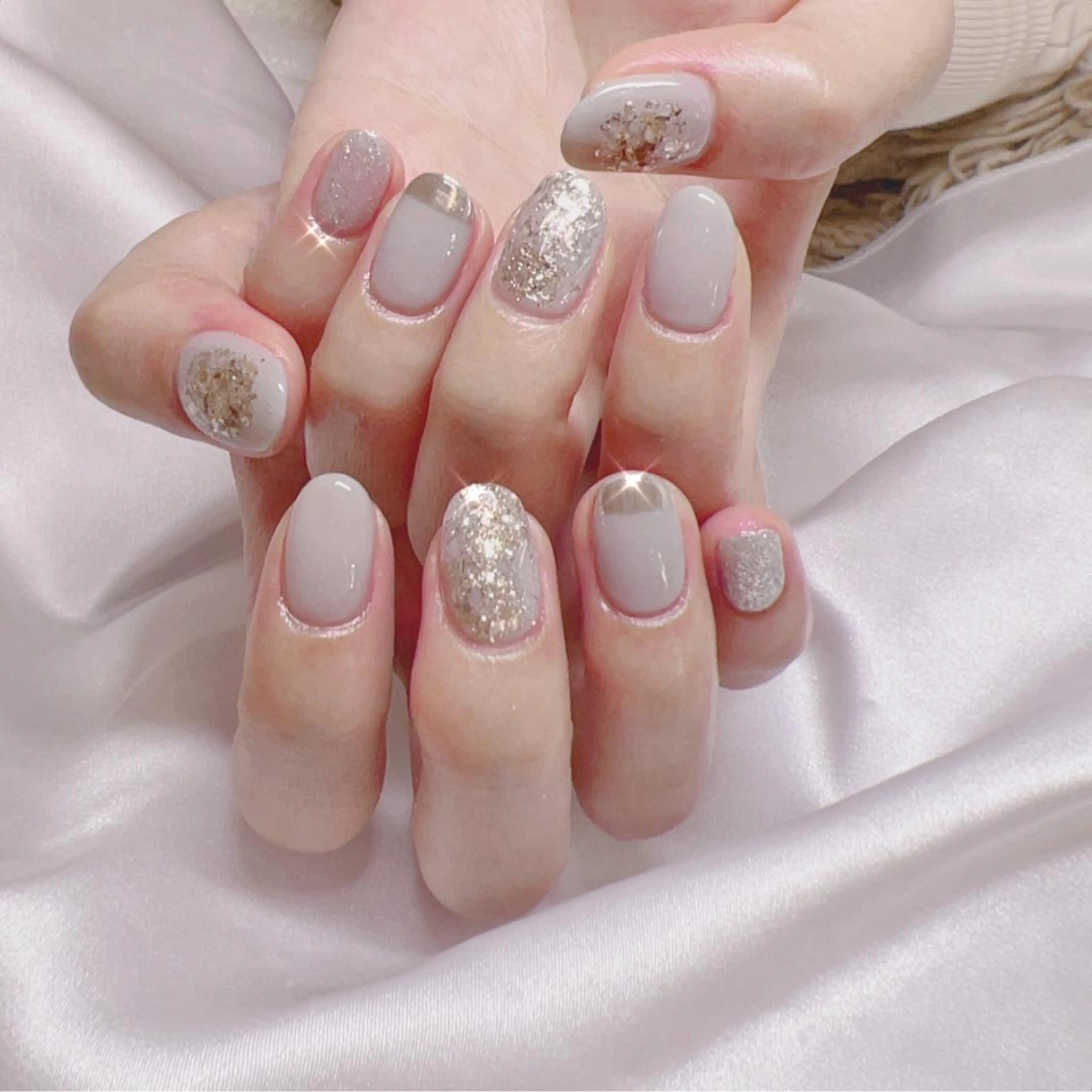 ネイル オーロラネイル フレンチネイル ジェルネイル 韓国ネイル マグネットネイル ハンドネイル フットネイル 【ENサロン】 Rei🎀Nailのネイルデザイン