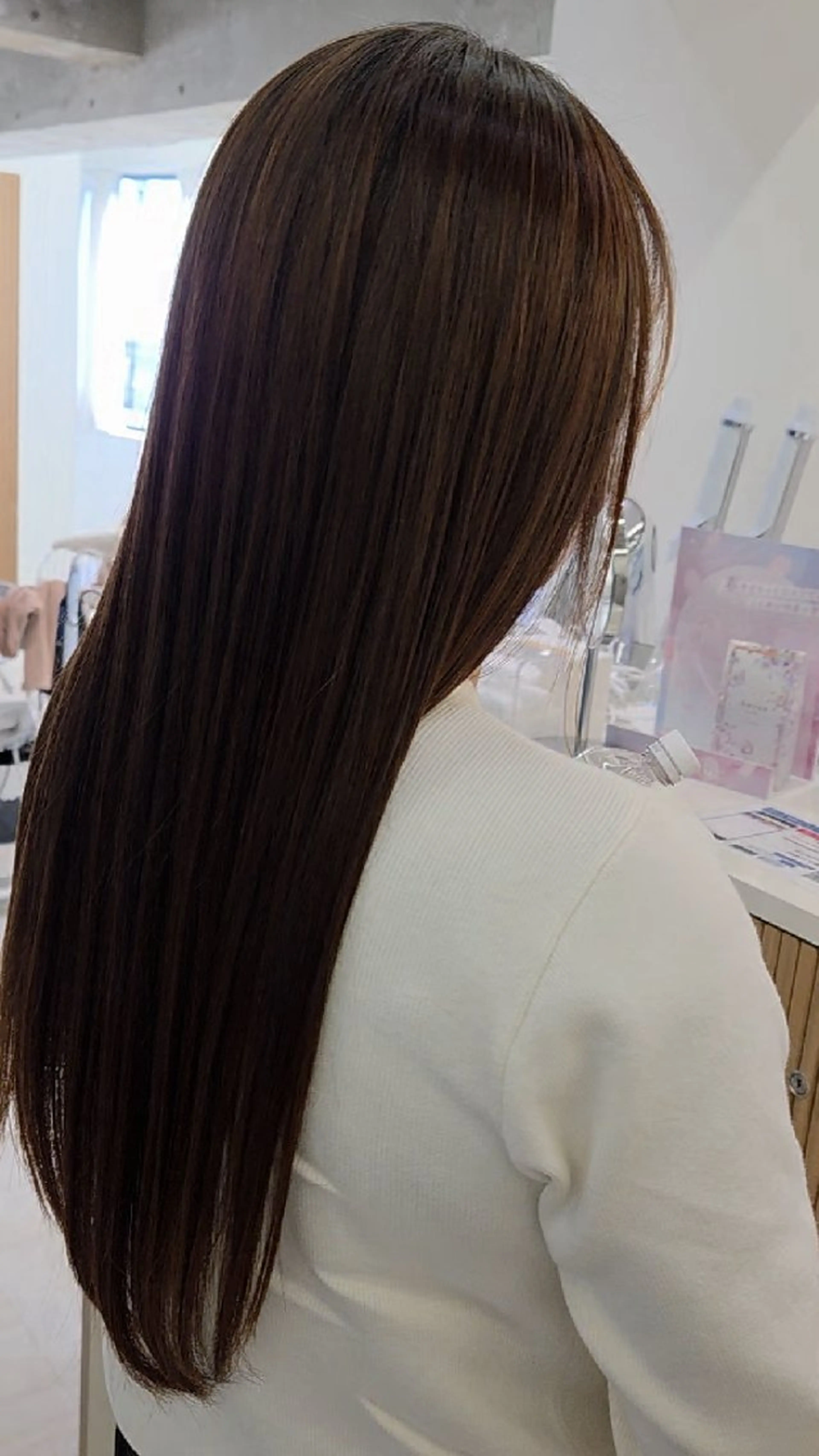 ロング 酸性ストレート 縮毛矯正 CONTI　ROMMY.所属・フカマチケイコ/本厚 木/ミディアム/艶髪のヘアスタイル