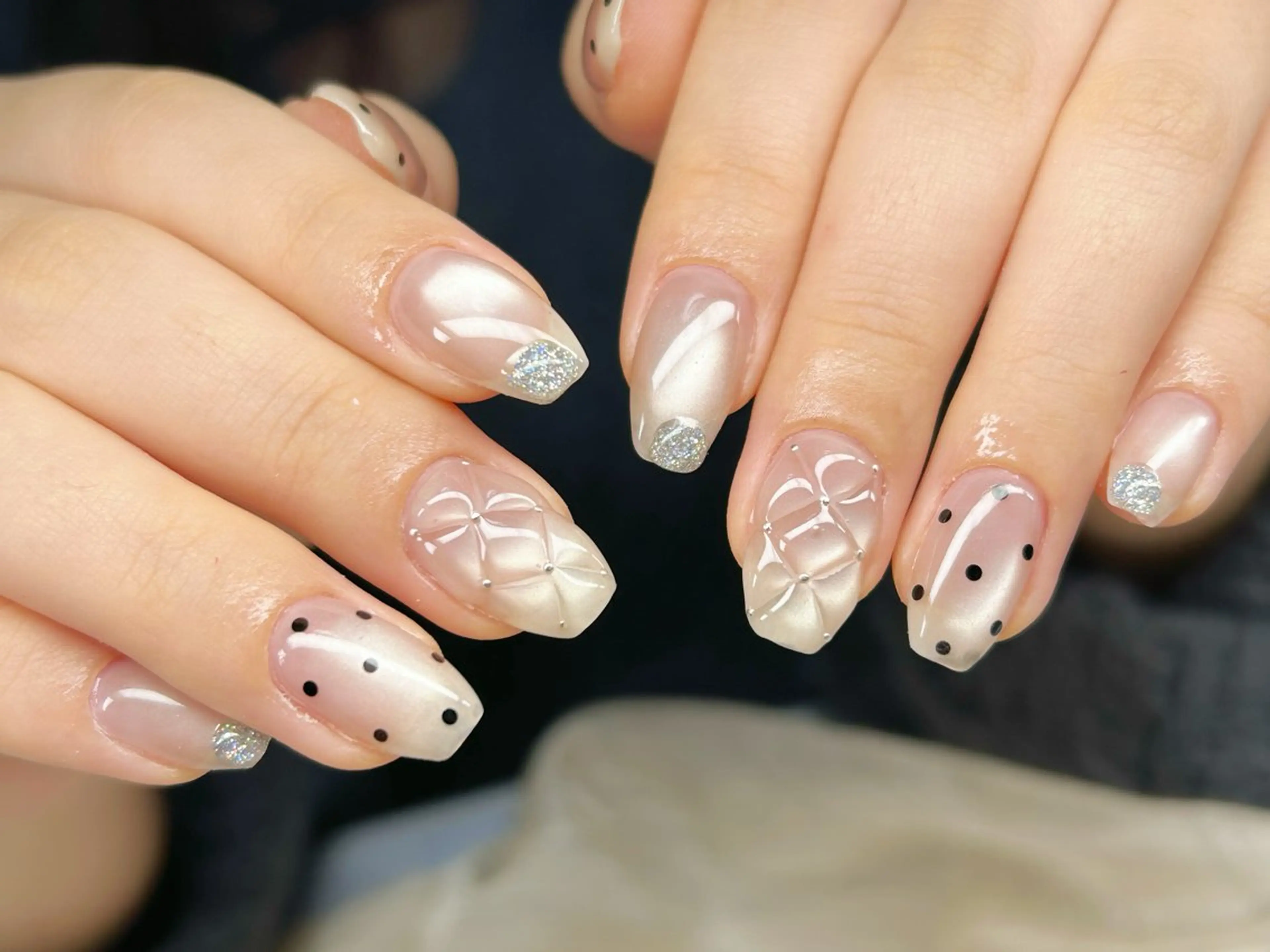 ネイル アートネイル チークネイル 成人式 入学式 長さ出し ハンドネイル Lino Nailのネイルデザイン