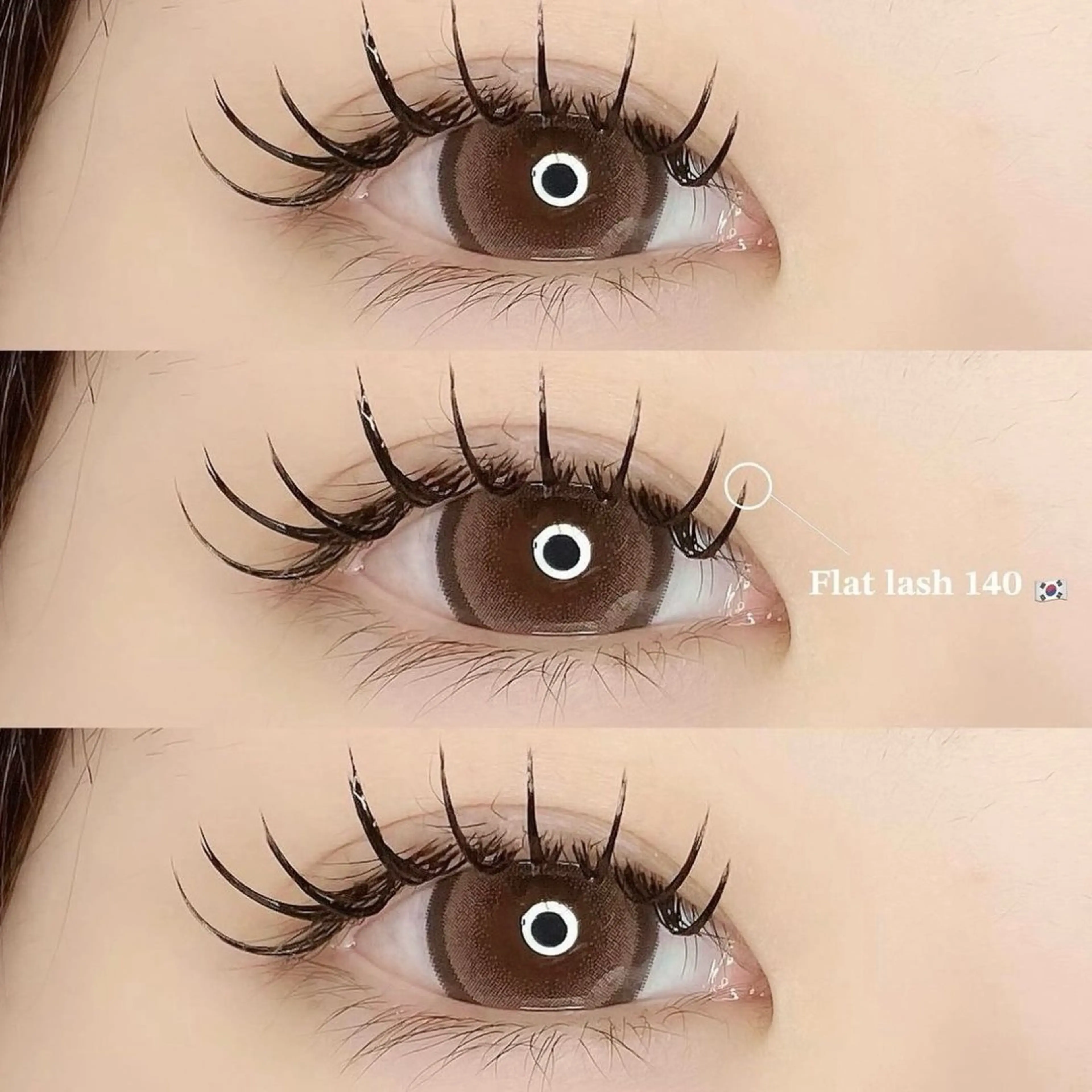 マツエク・マツパ 束感まつ毛 フラットラッシュ 韓国風マツエク パリジェンヌラッシュリフト ボリュームラッシュ 肌に馴染むハイトーン /ミルクティーカラーのヘアスタイル