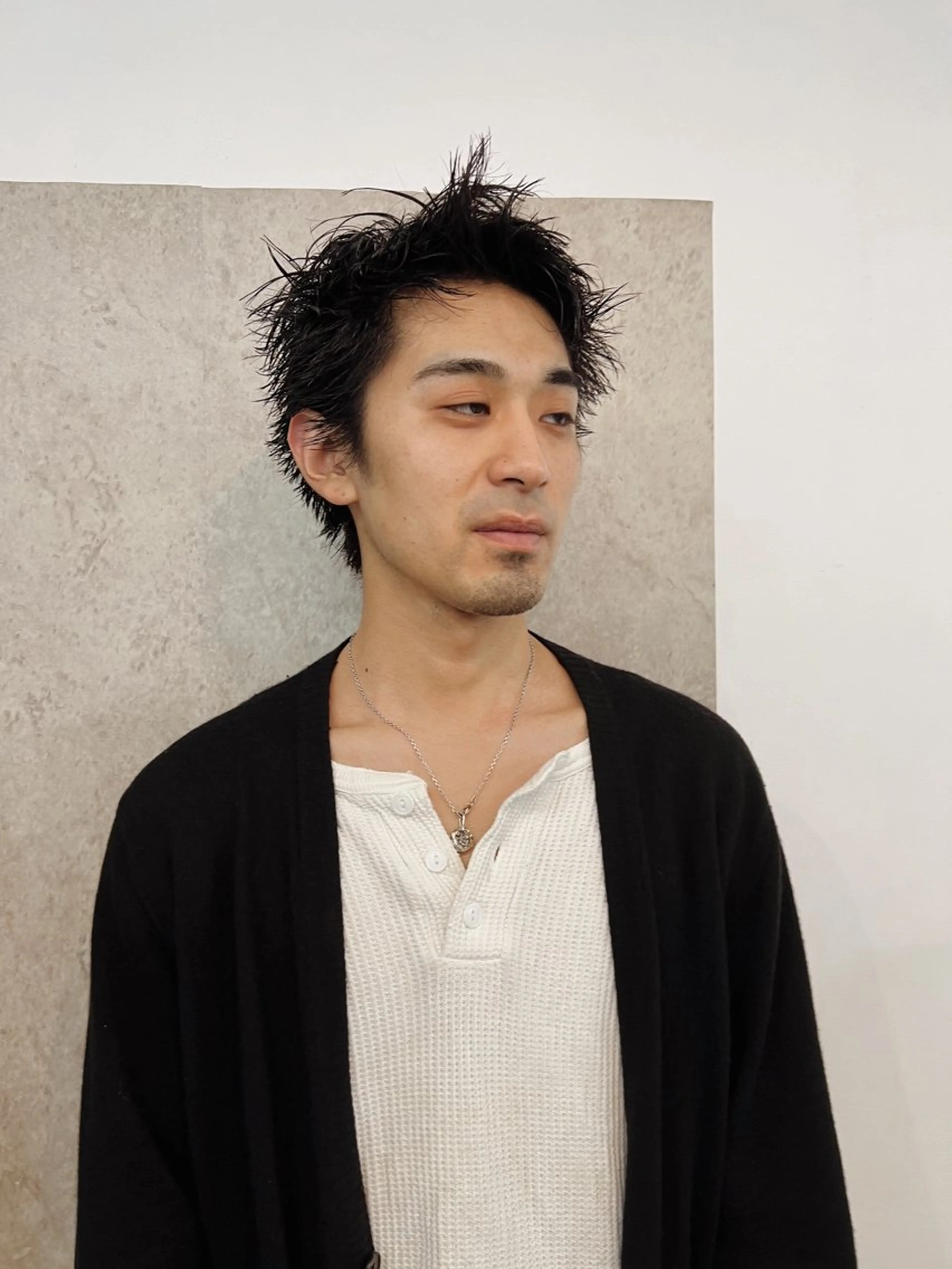 ショート パーマ ヘアアレンジ メンズ ショートレイヤー オールバック アップバング ビジネス コンマヘア ショートヘア原宿 fifth コシのヘアスタイル