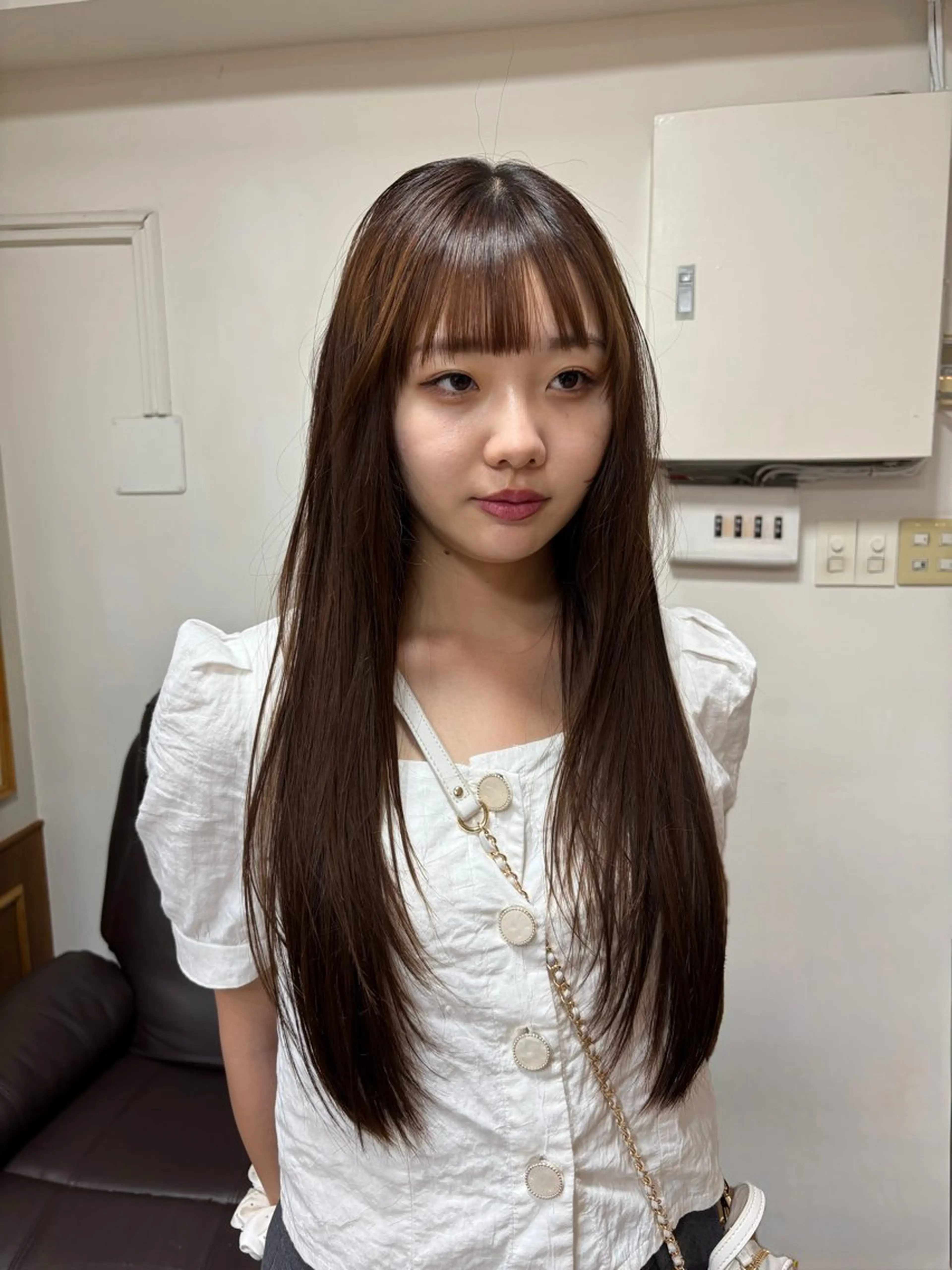 ロング 酸性ストレート カット 縮毛矯正 トリートメント takada kohのヘアスタイル