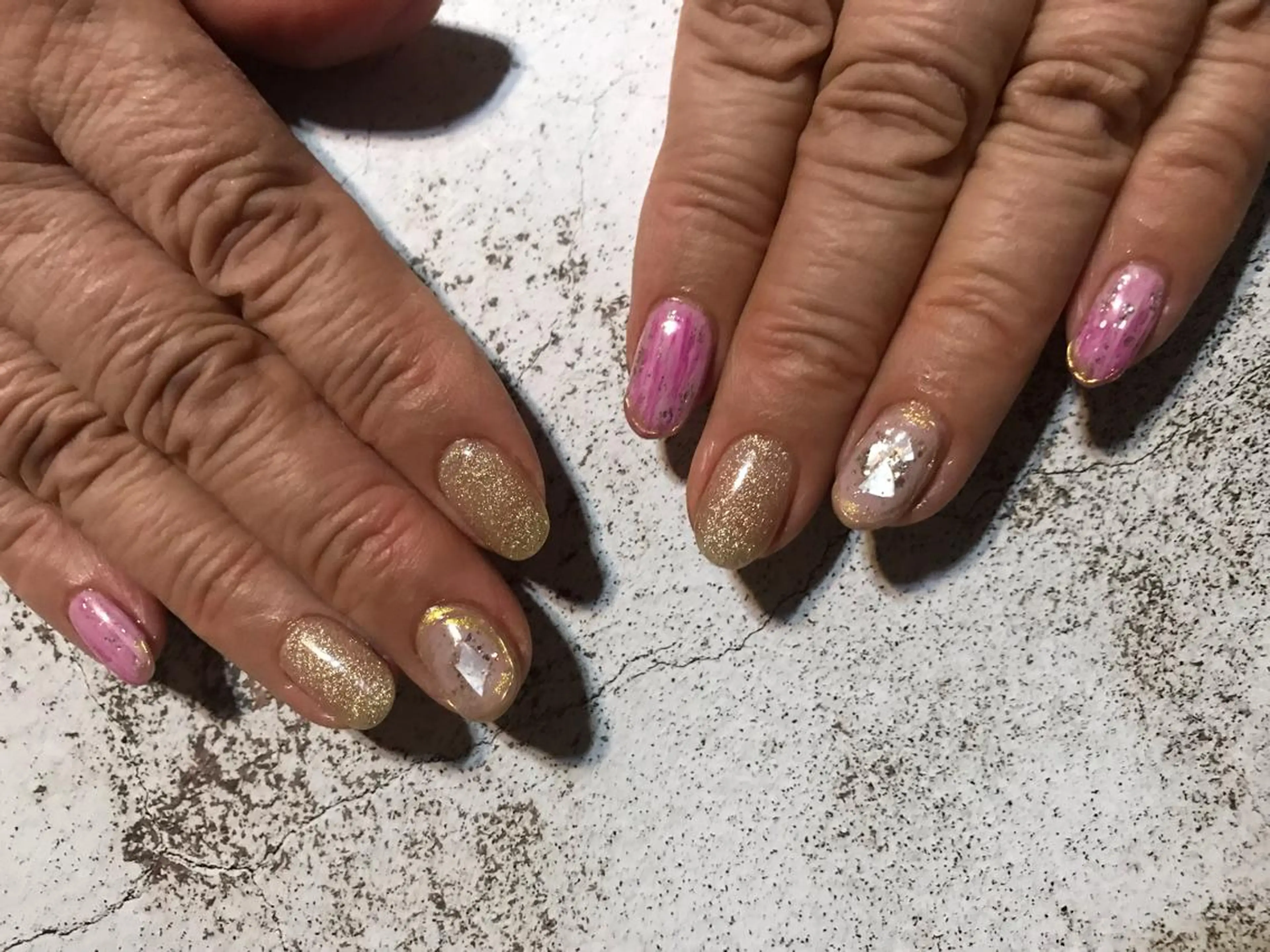 ネイル ゴールド ニュアンスネイル ピンク Kimura Yukoのネイルデザイン