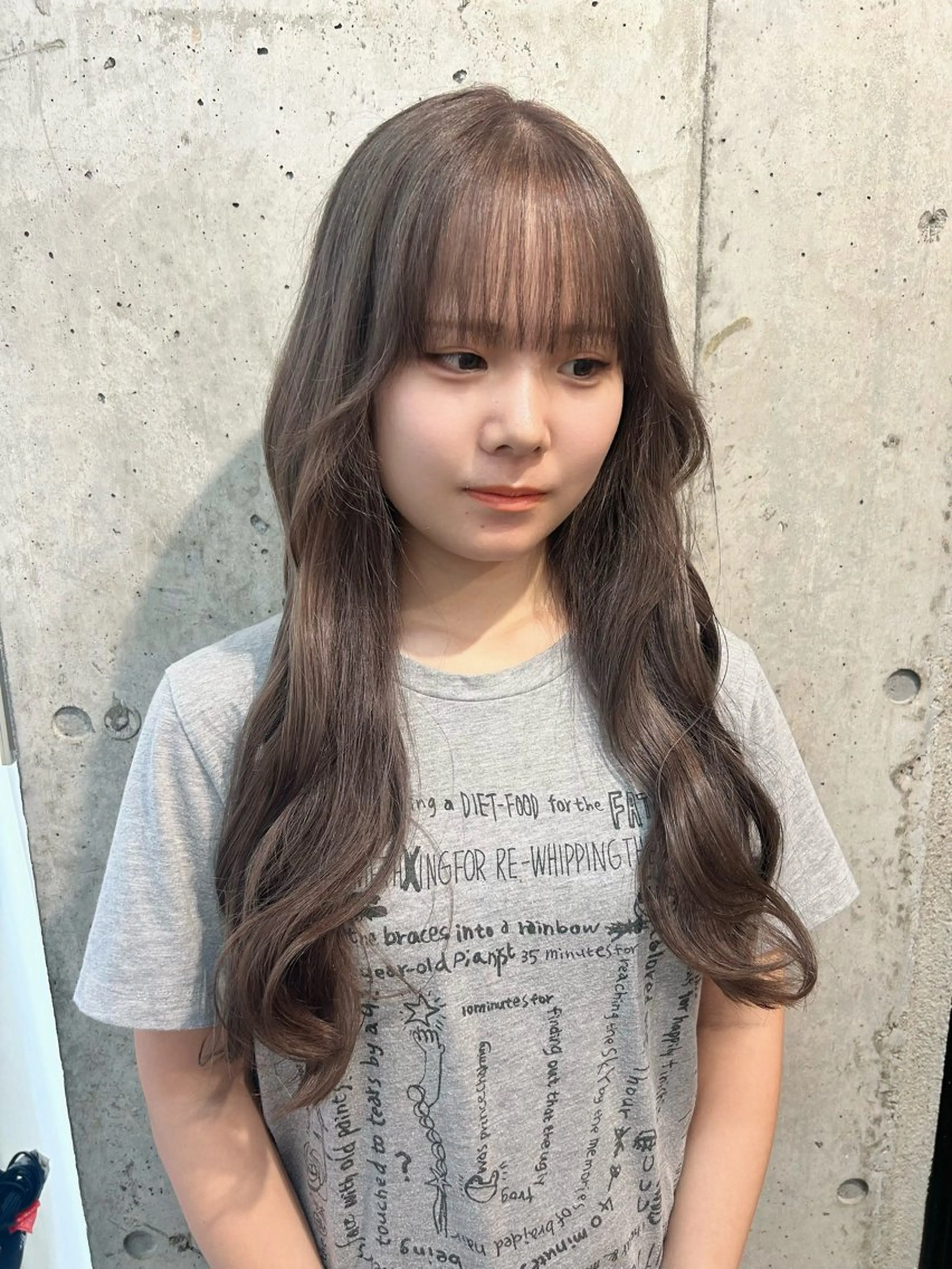 ロング カラー ブリーチ グレージュ ミルクティーグレージュ [lani ] konatsuのヘアスタイル