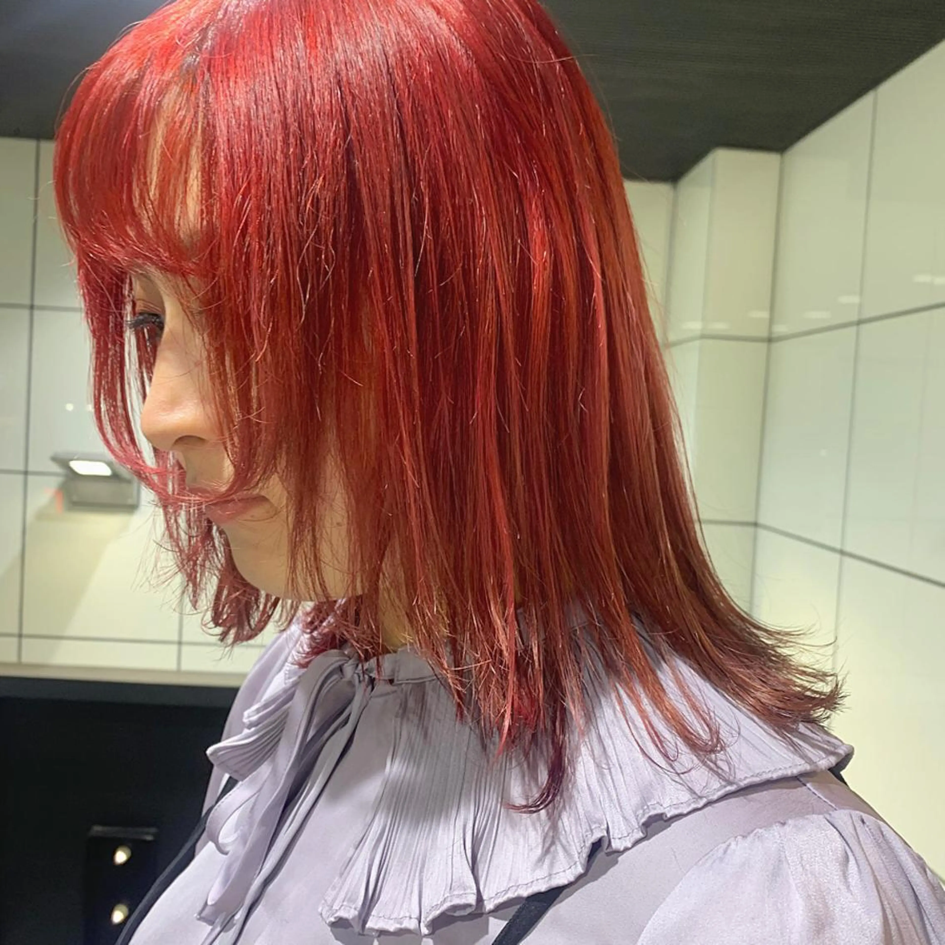 セミロング カラー レイヤーカット ヘアカラー トリートメント 韓国ヘア🦋 MIYUのヘアスタイル