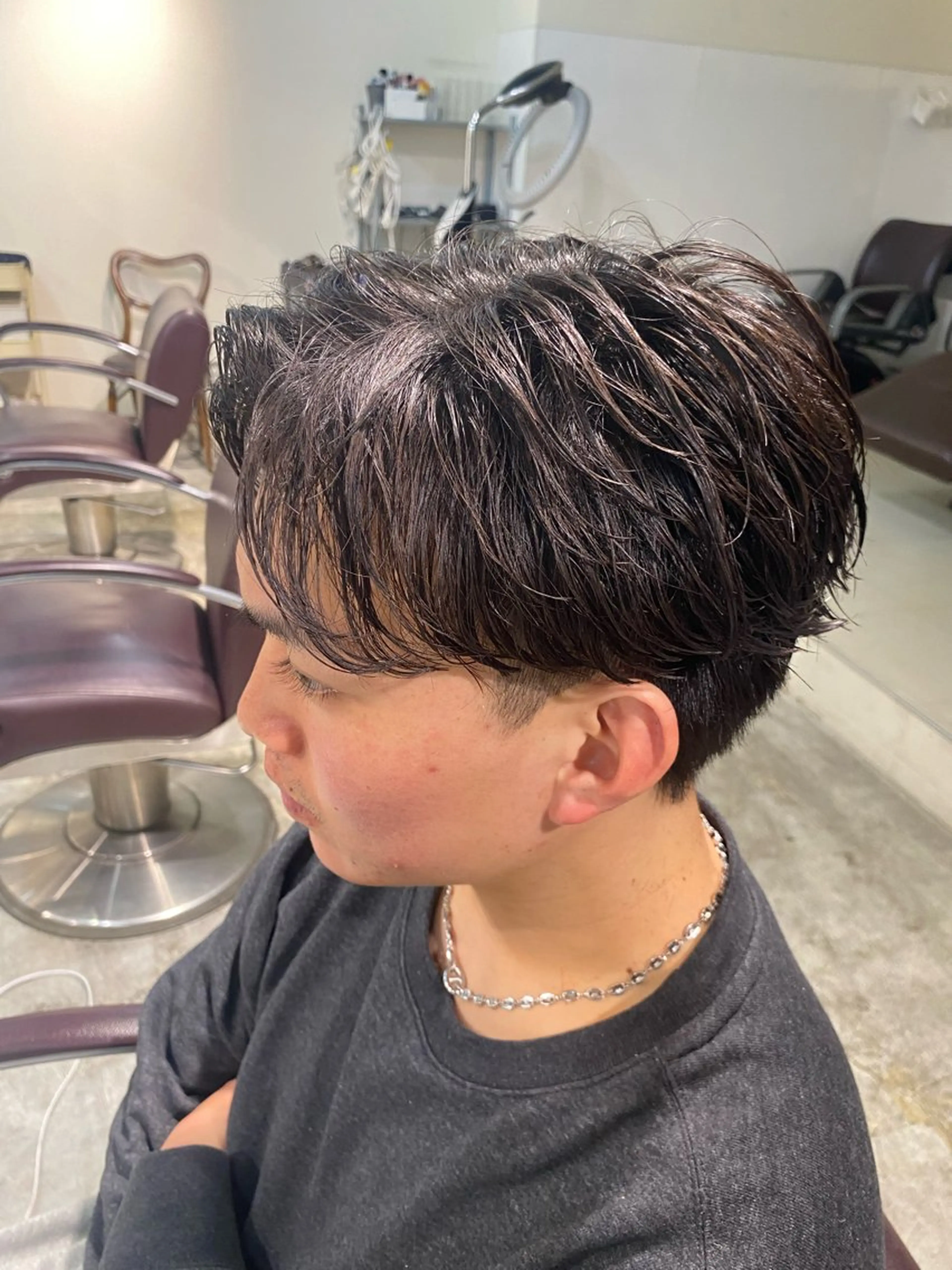 ショート パーマ メンズ フェザーパーマ メンズパーマ カット パーマ パーマ特化/フェザー パーマシャドウ/真生のヘアスタイル