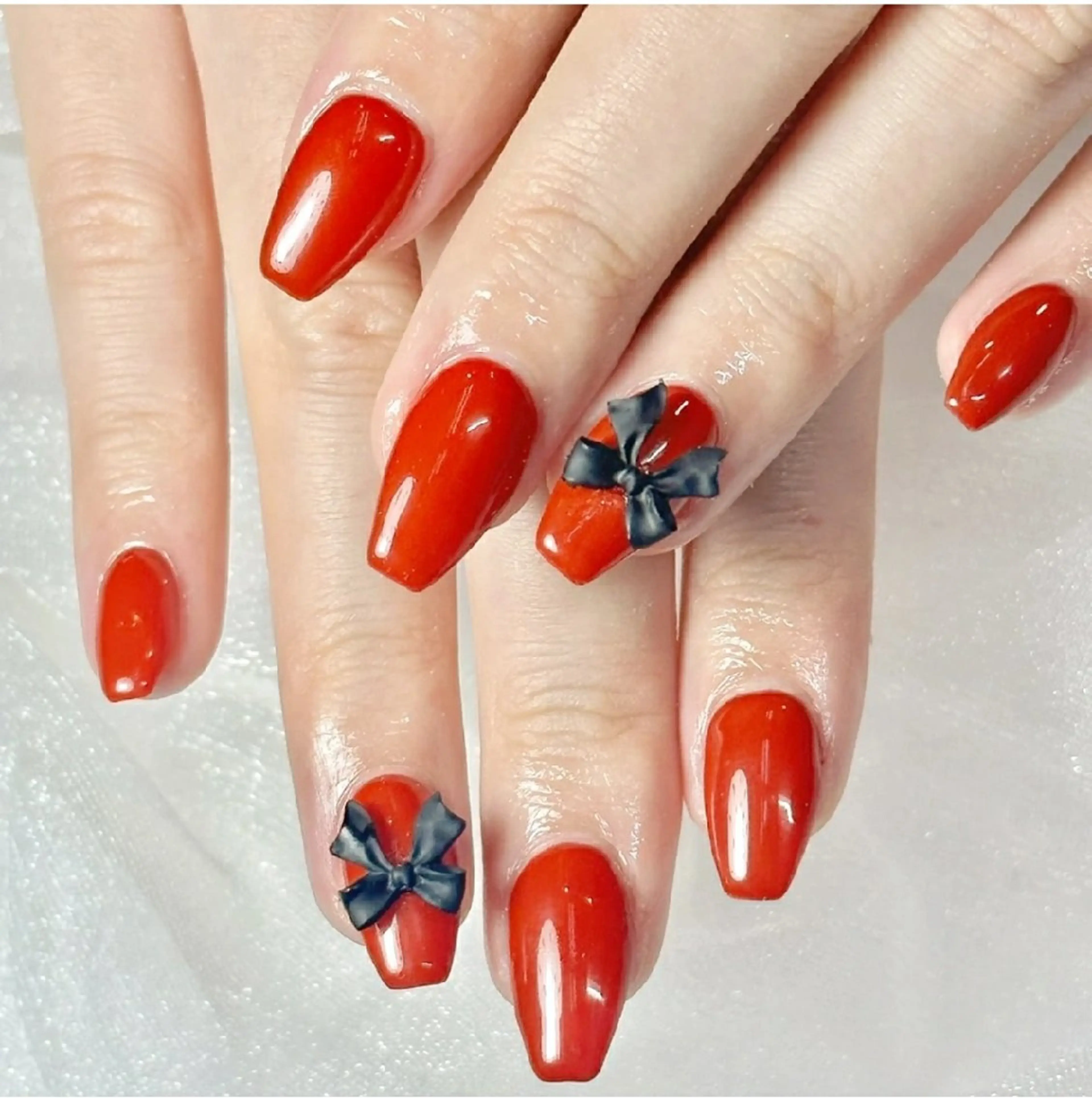 チップ長さだしワンカラーorラメグラ(オフ無し)☆パーツ2個無料☆約300色から選べるの写真