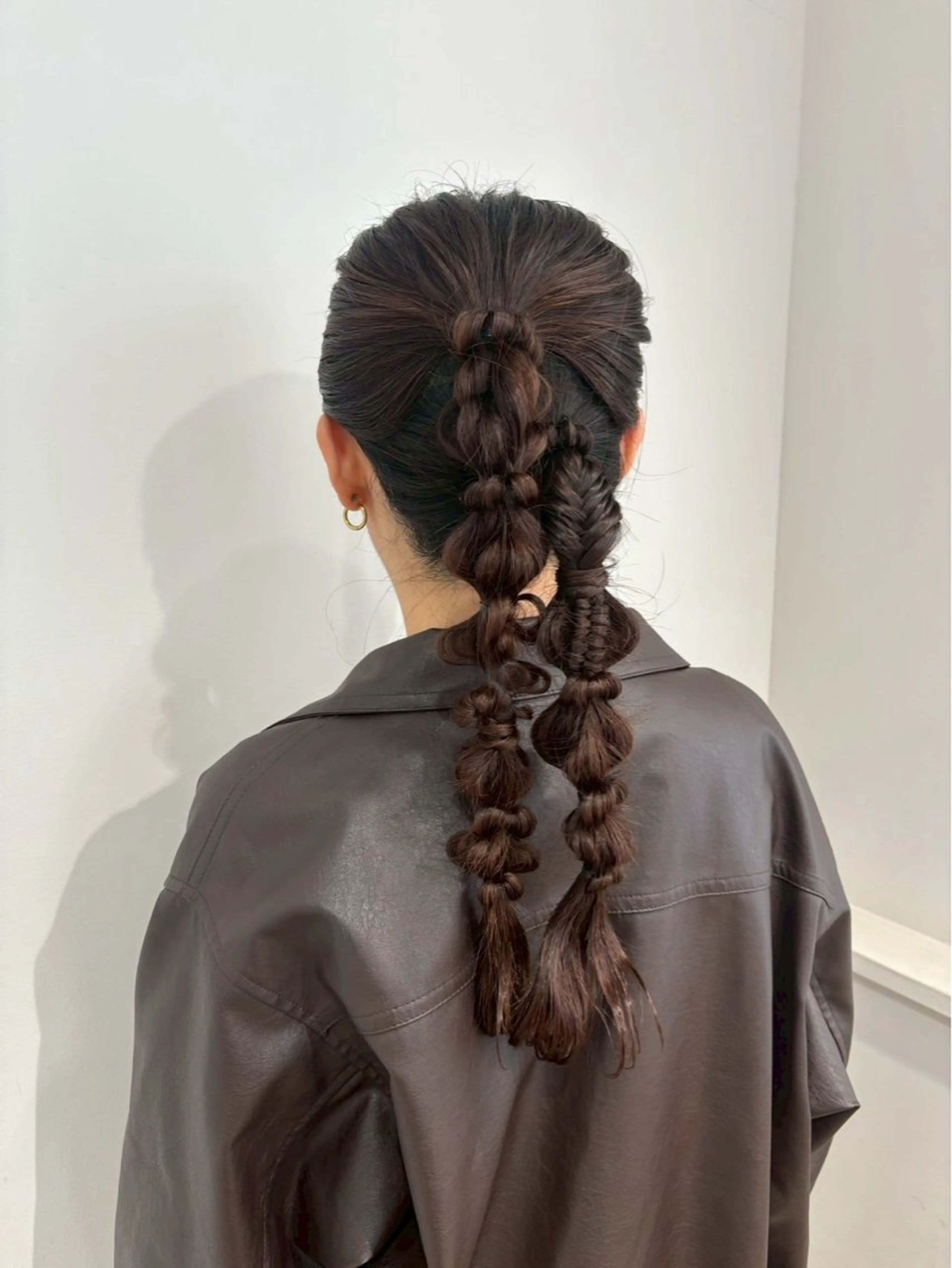 セミロング ヘアアレンジ ヘアセット 横浜パーマ🌐 暖色カラー🍒もえかのヘアスタイル