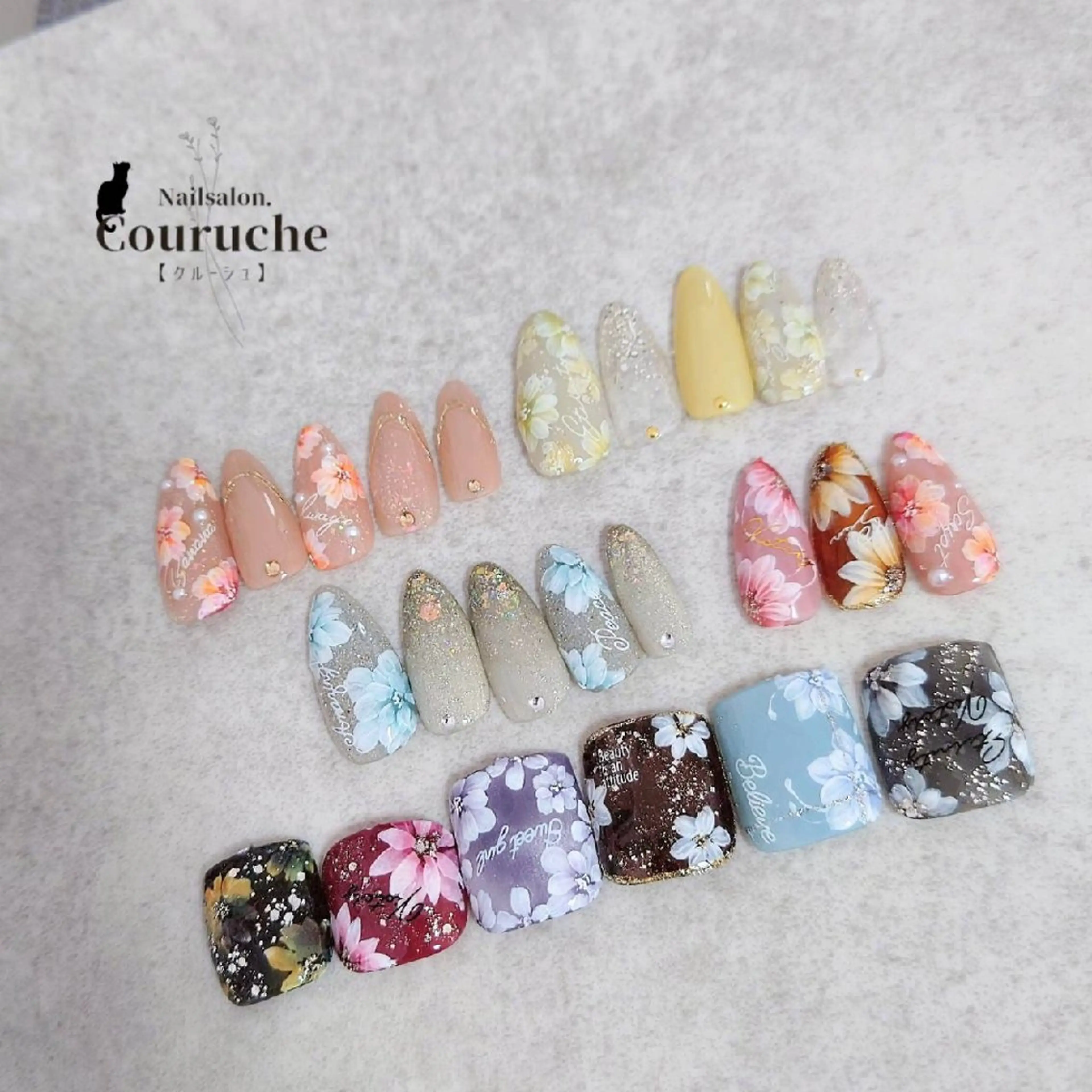 ネイル フラワーネイル Nailsalon．Couruche【ｸﾙｰｼｭ】所属・Na tsumeのネイルデザイン