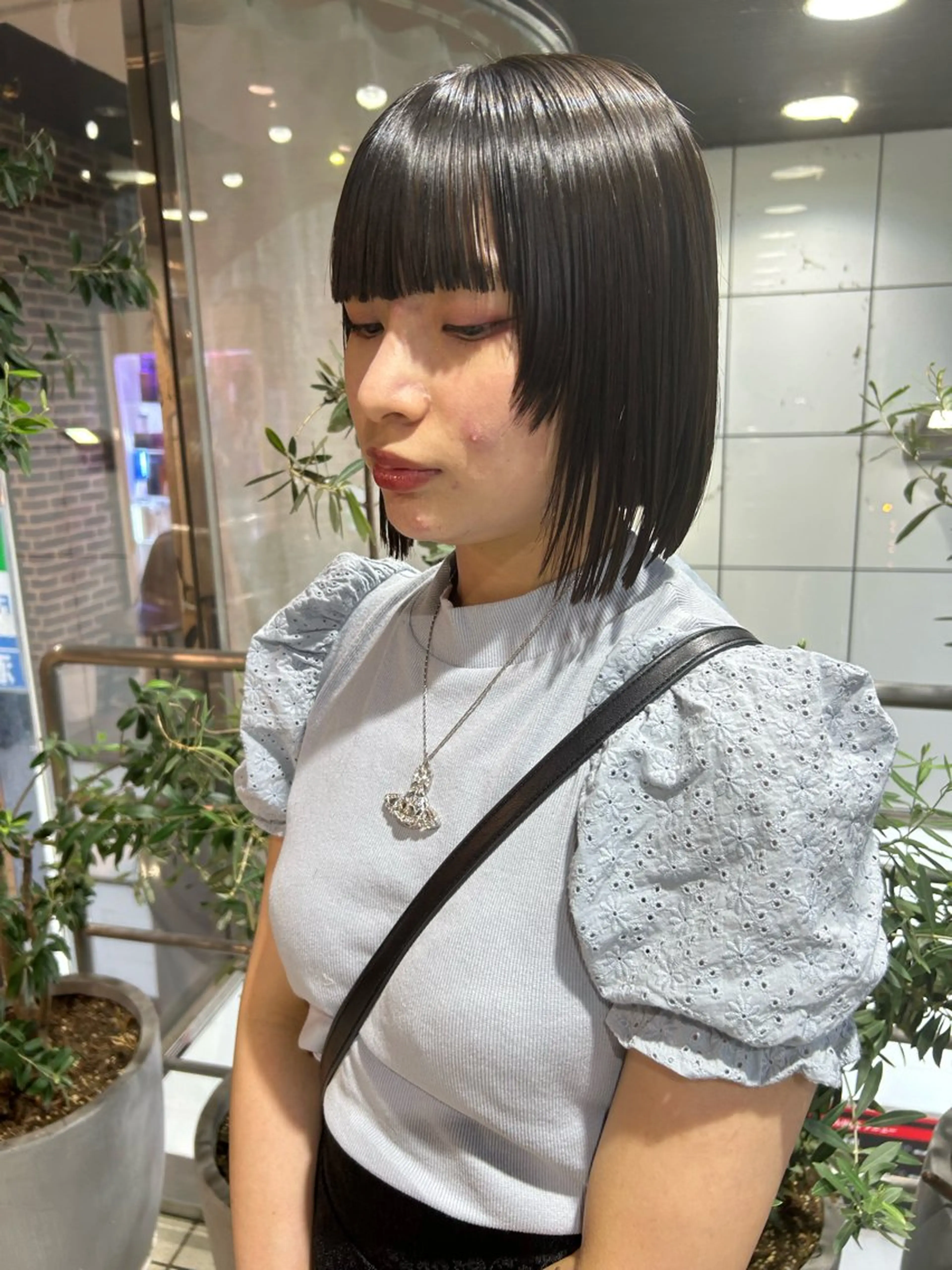 ミディアム ボブ 酸性ストレート メンズ/艶髪/カラー サクラ🌸のヘアスタイル