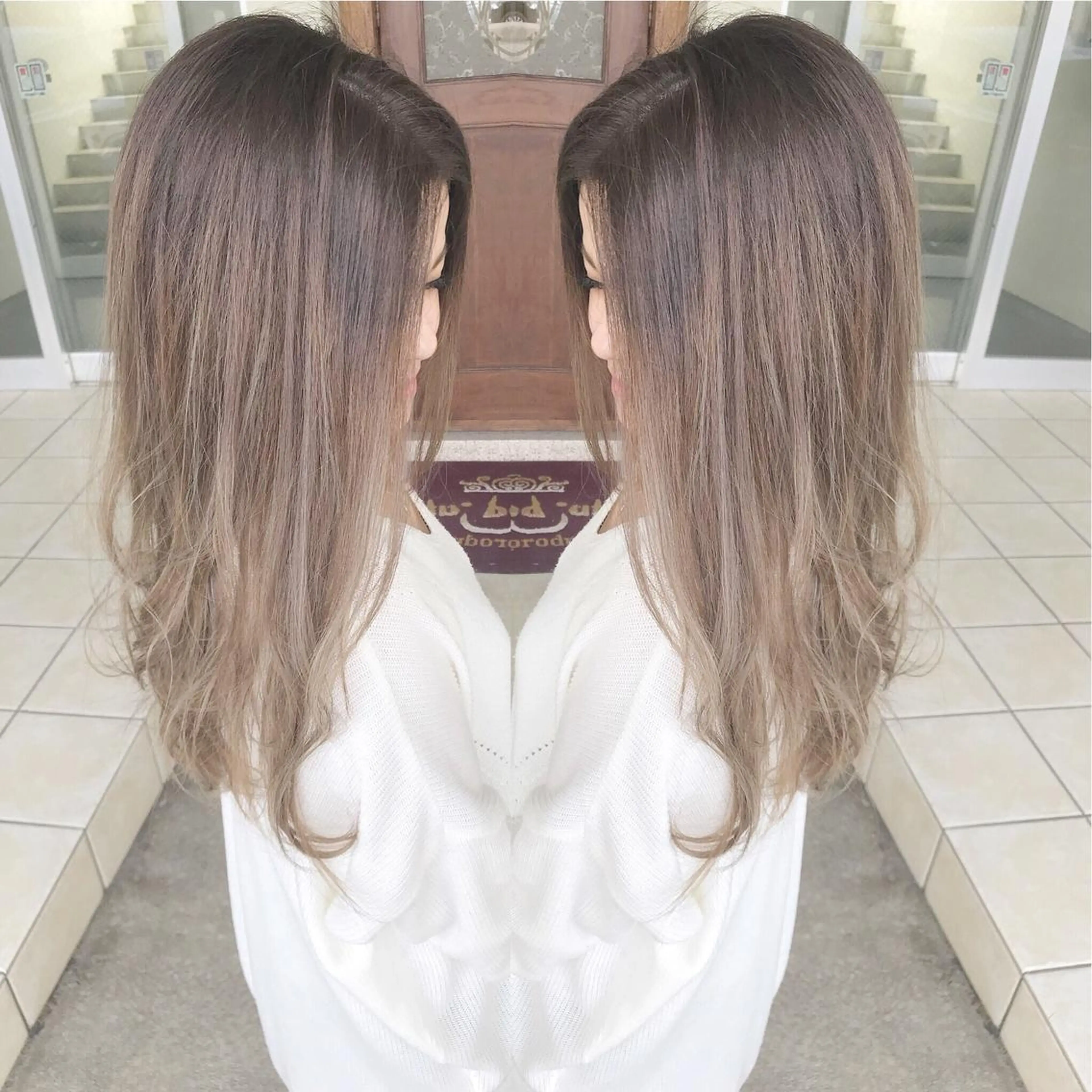 セミロング カラー アッシュ grand juteのヘアスタイル