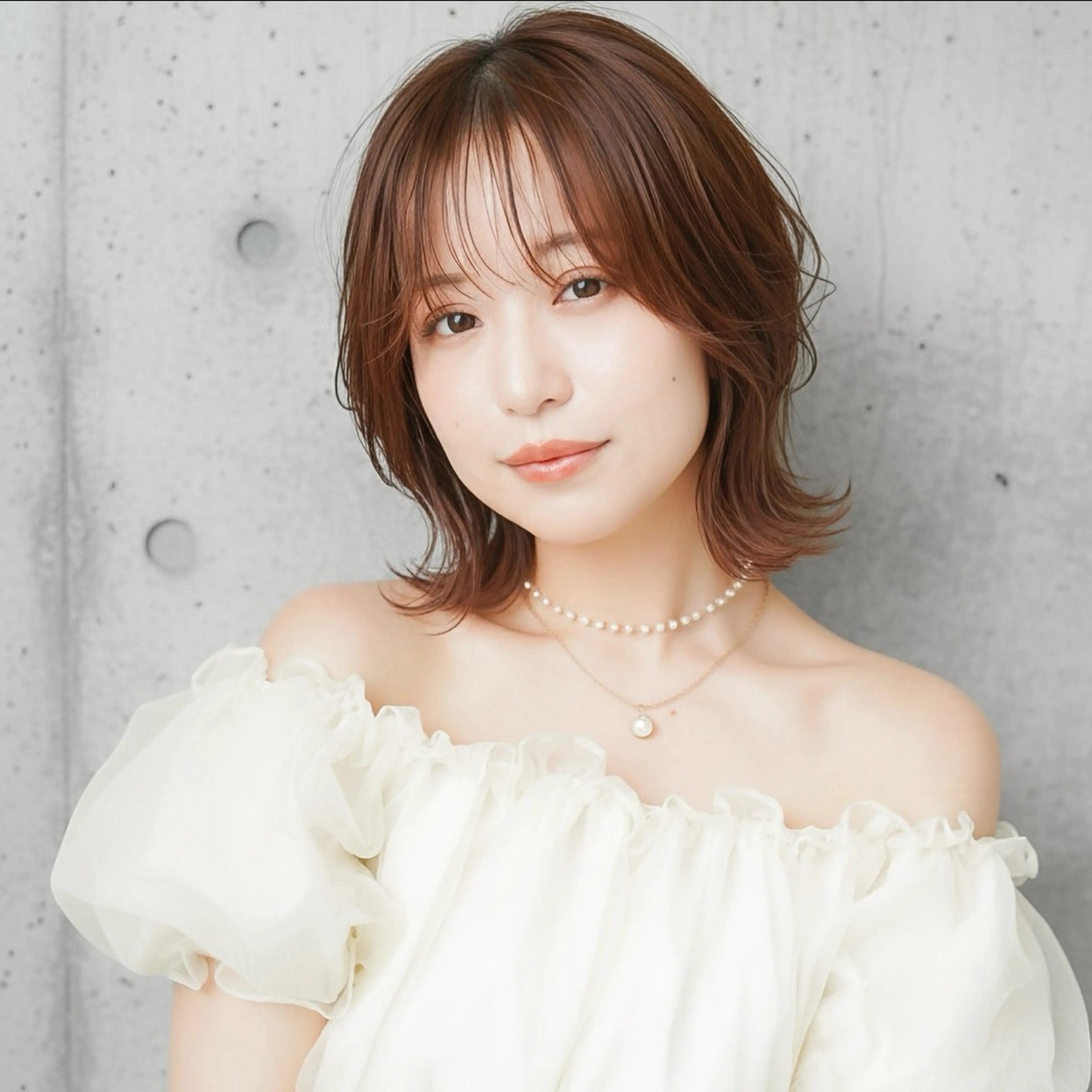 ミディアム カット ヘアカラー トリートメント ショート〜ミディアム 喜多司のヘアスタイル