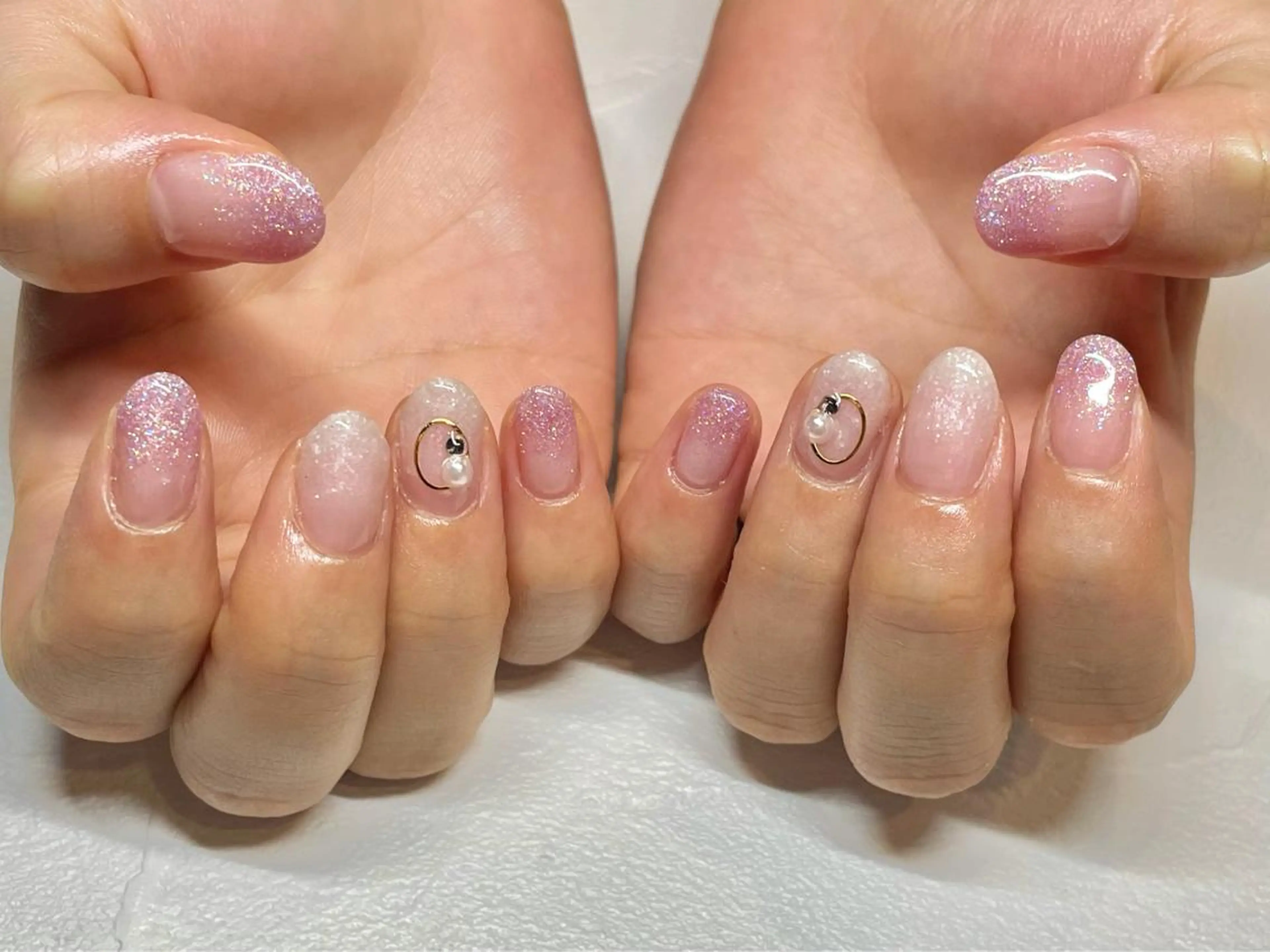 ネイル グラデーション ラメ(グリッター) ラメグラデーション ささき れいなのネイルデザイン