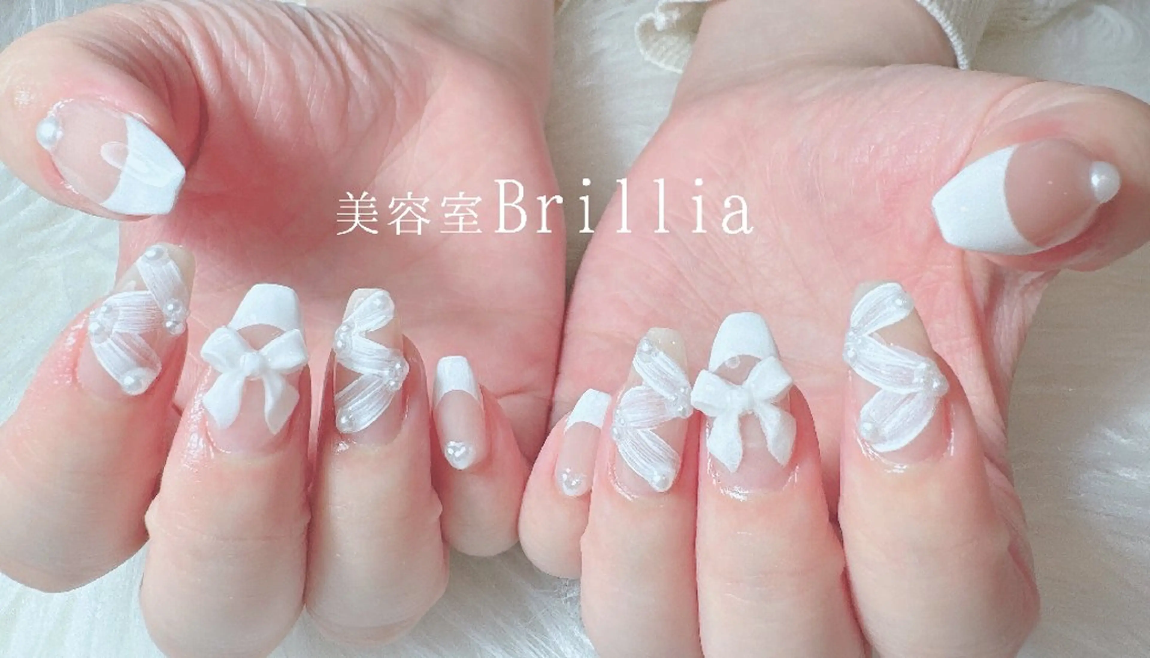 ネイル リボン ハンドネイル 柴田 彩のネイルデザイン