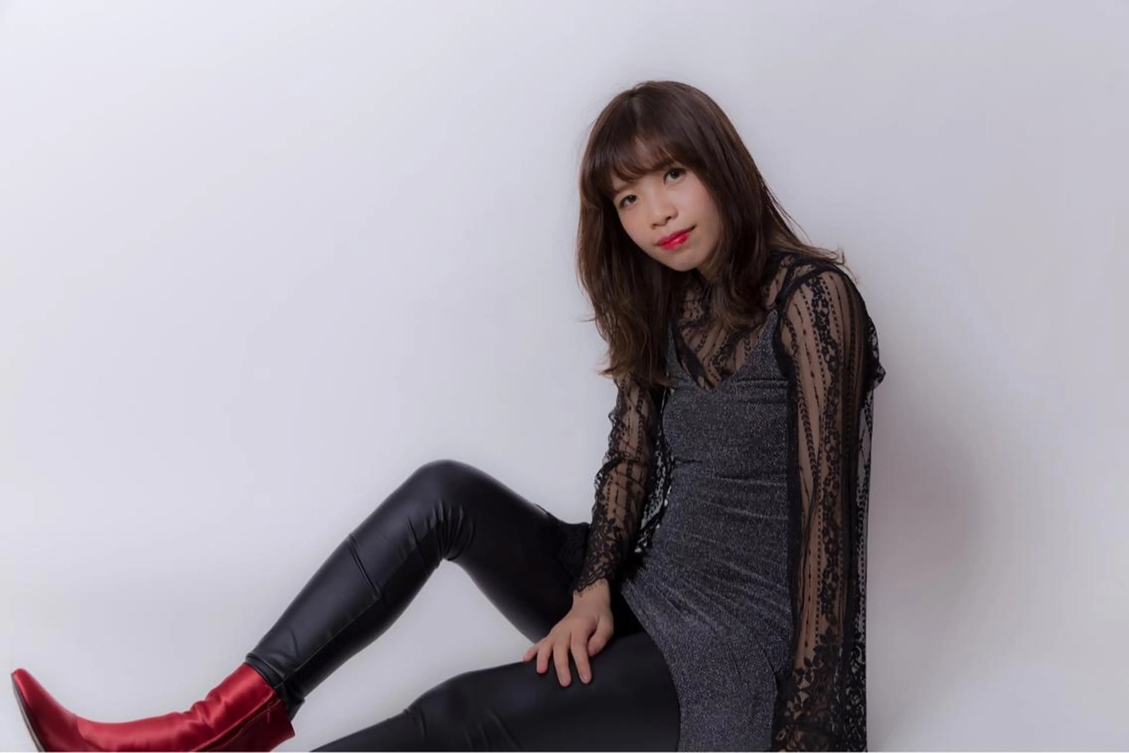 ミディアム カラー カット ヘアカラー トリートメント 平川 友希子のヘアスタイル