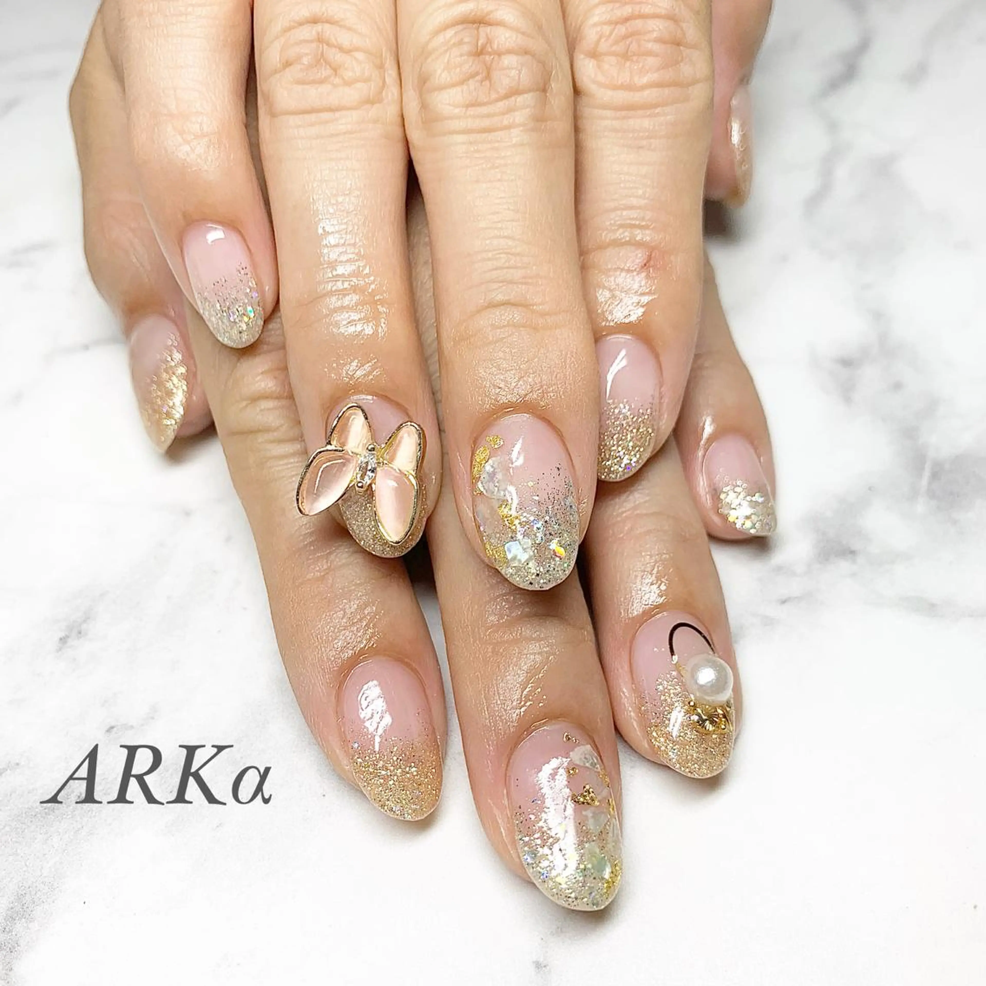 ロング ネイル ハンドネイル Nailsalon ARKαのネイルデザイン