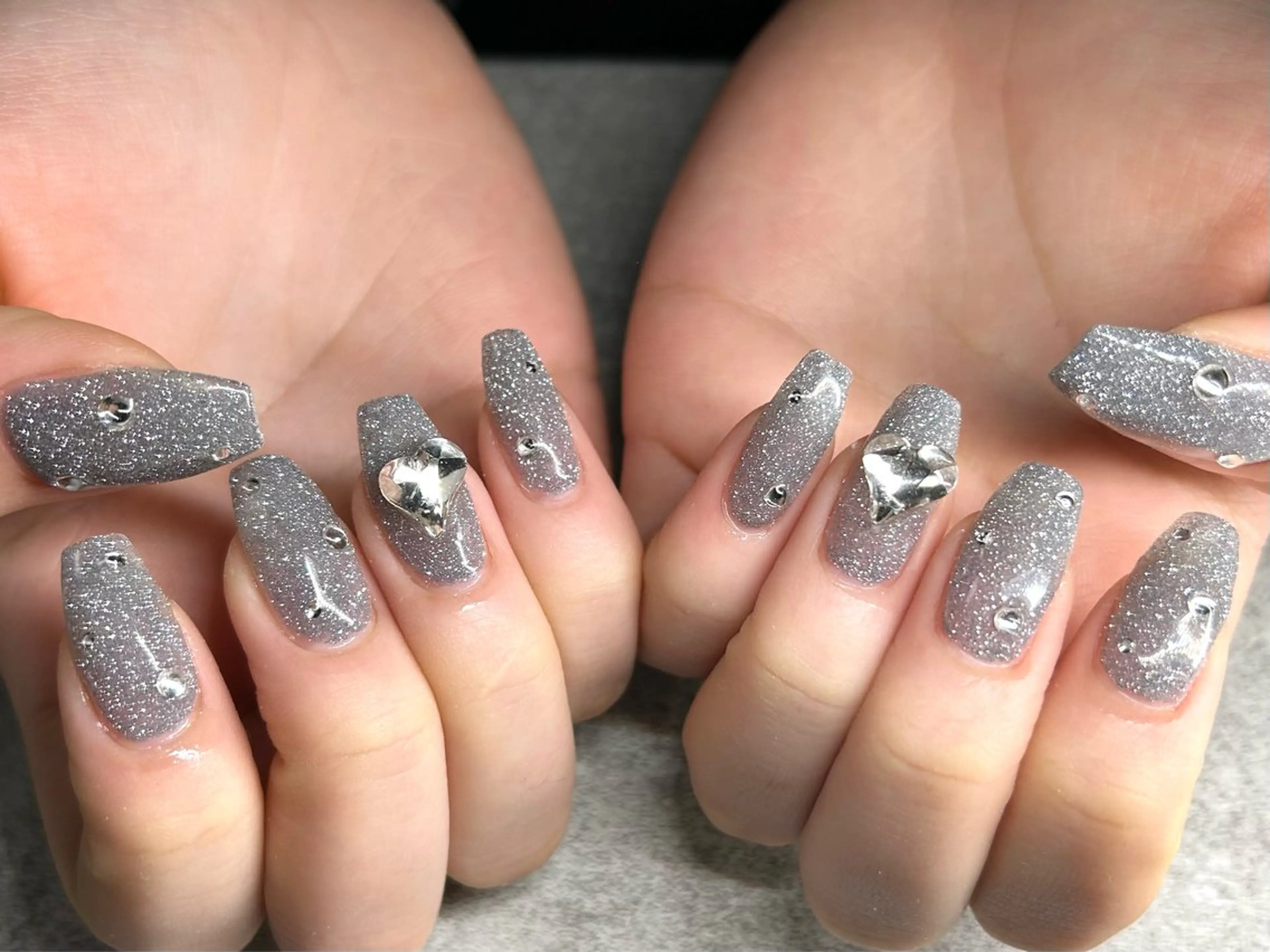 ネイル アートネイル ハート スカルプネイル MiiTow nailのネイルデザイン