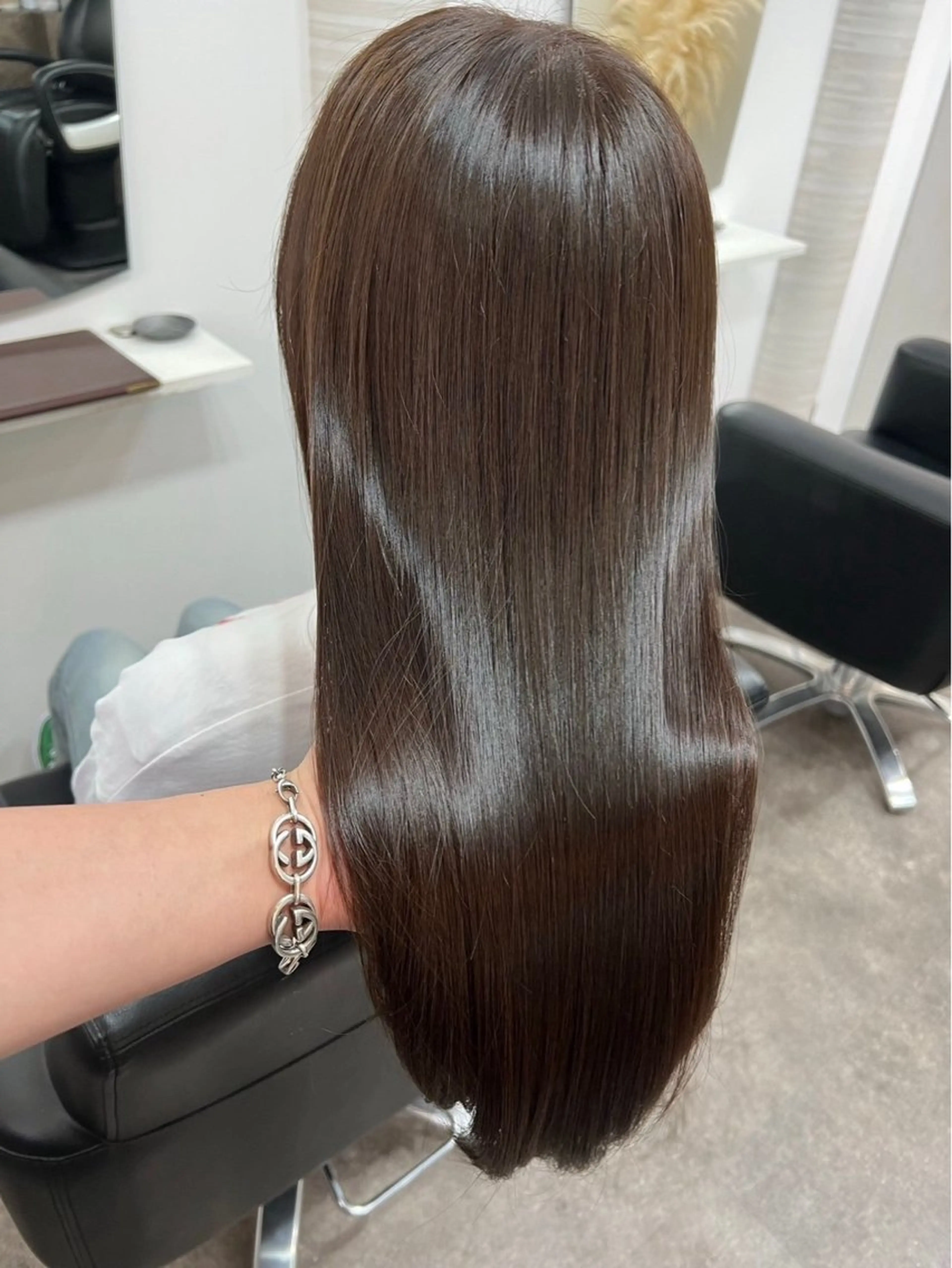 ロング パーマ 髪質改善 縮毛矯正 Gain所属・リク/韓国風/レイヤ ー／ボブ／ショートのヘアスタイル