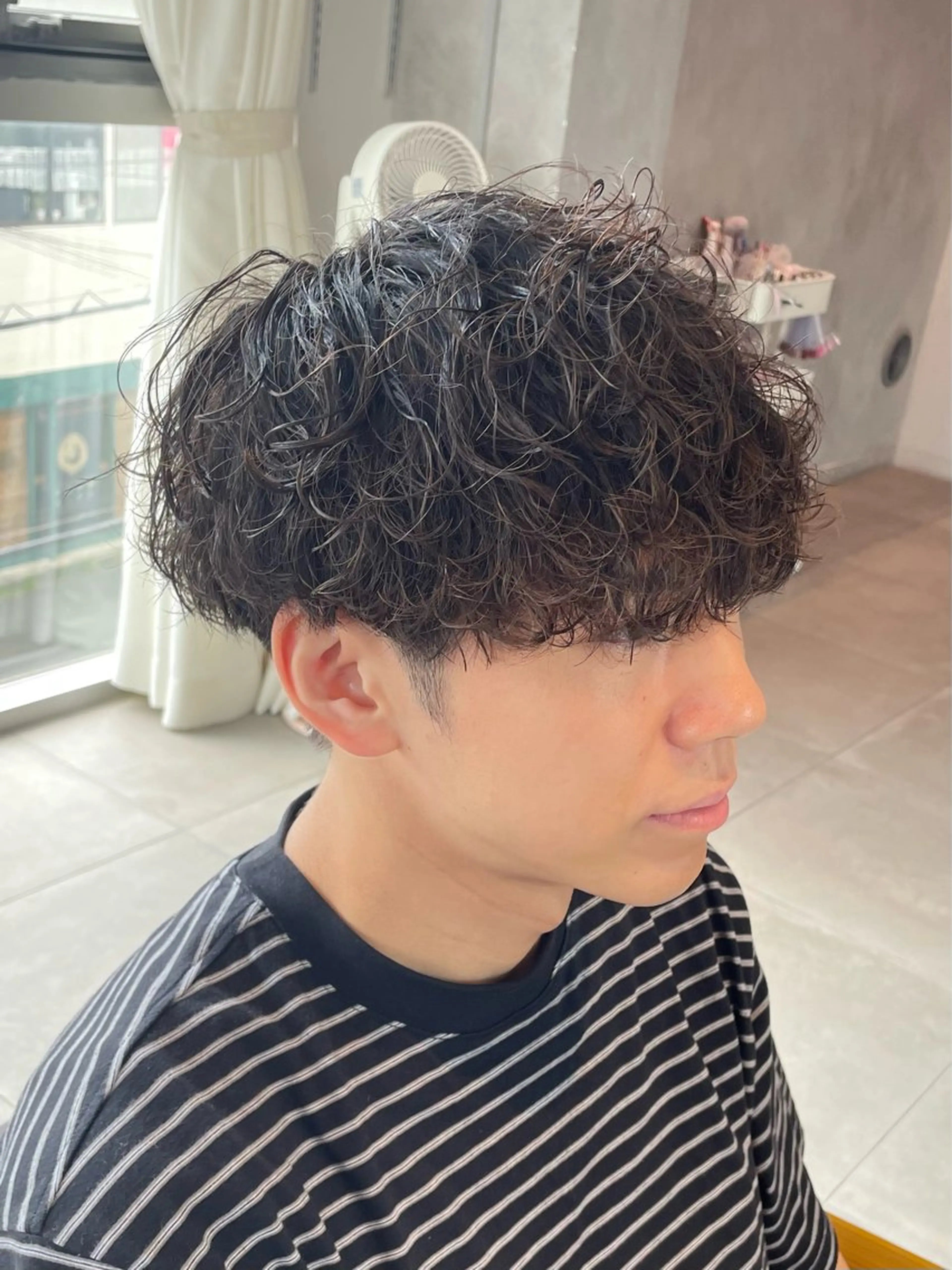 ミディアム パーマ メンズ カット パーマ 辻堂メンズ特化 YU-YAのヘアスタイル